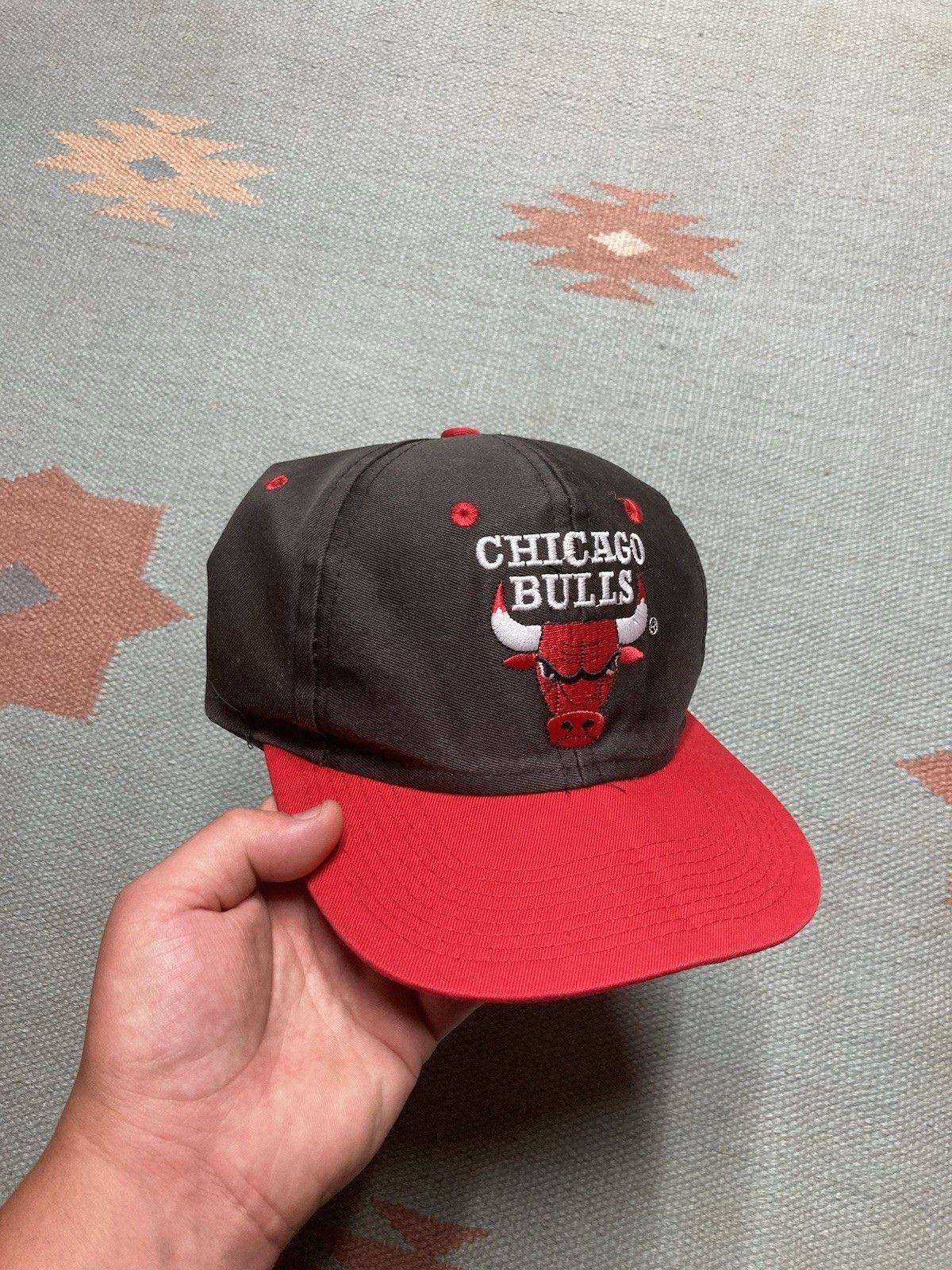 Vintage Vtg 90s hat Chicago bulls blockhead plain logo basketball Size ONE SIZE - 1 Thumbnail