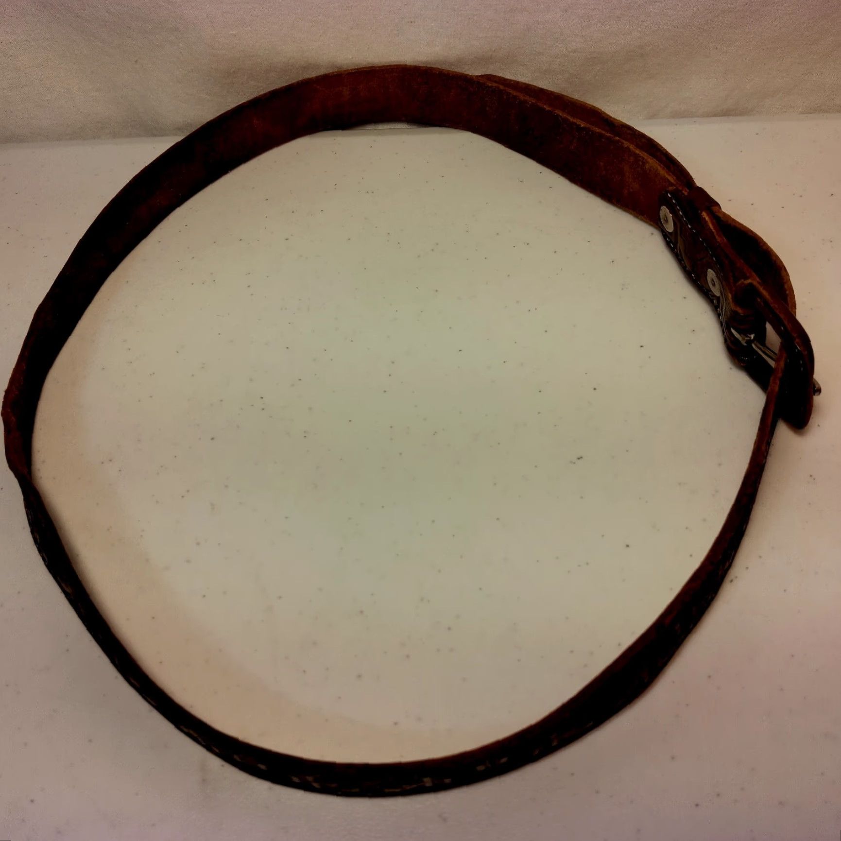 Vintage Vintage Hand Tooled Leather Belt Women Mexico Aztec Tribal Brown Distressed 1" Size ONE SIZE - 4 Thumbnail
