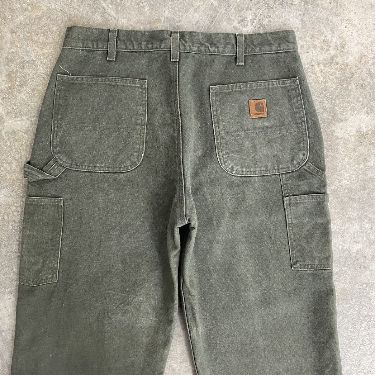 Carhartt VTG Carhartt Blanket Lined Moss Green Carpenter Work Pants Size US 34 / EU 50 - 15 Thumbnail