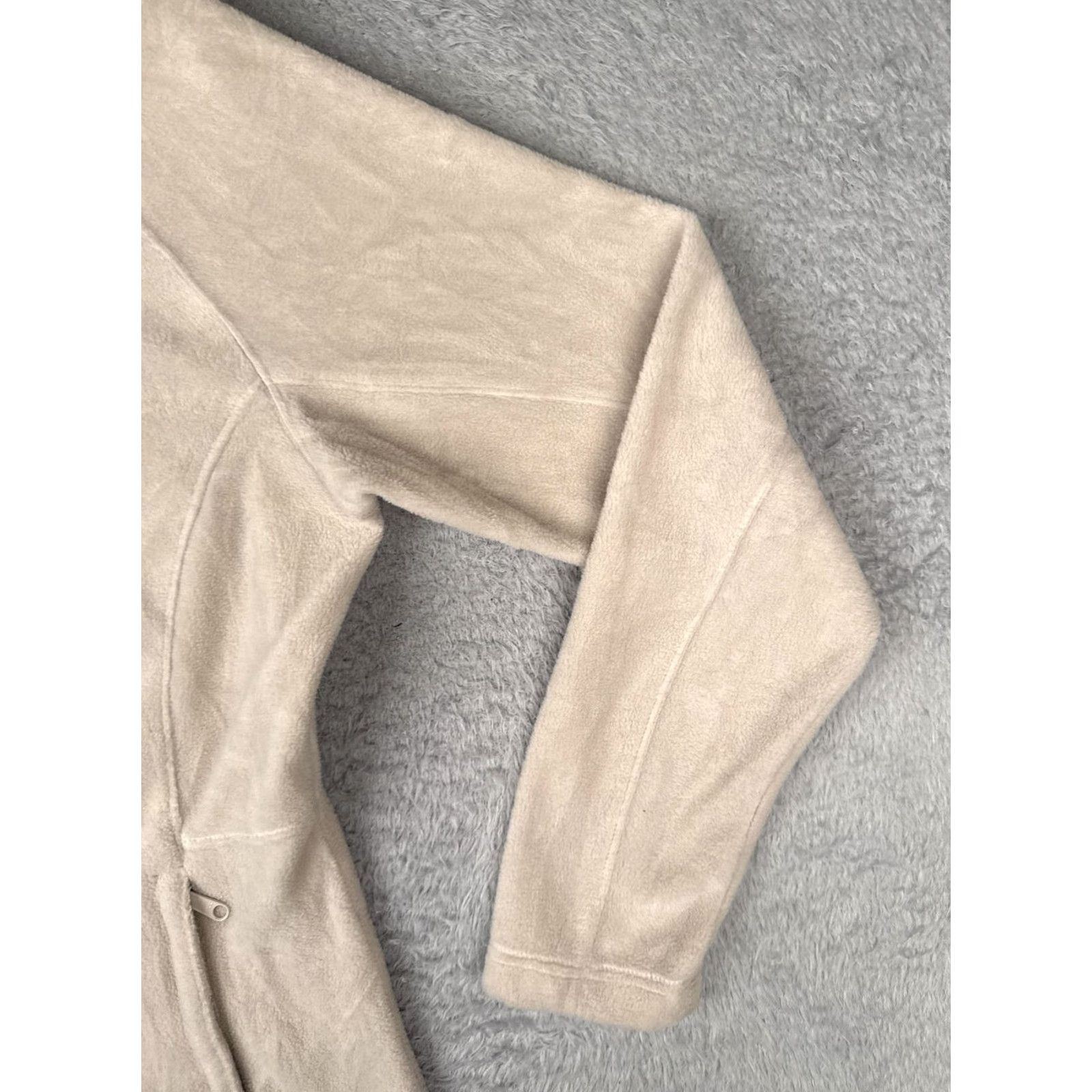 Vintage Columbia Jacket Womens XL Beige Fleece Hooded Long Full Zip Pockets Outdoor Warm Size XL / US 12-14 / IT 48-50 - 2 Thumbnail