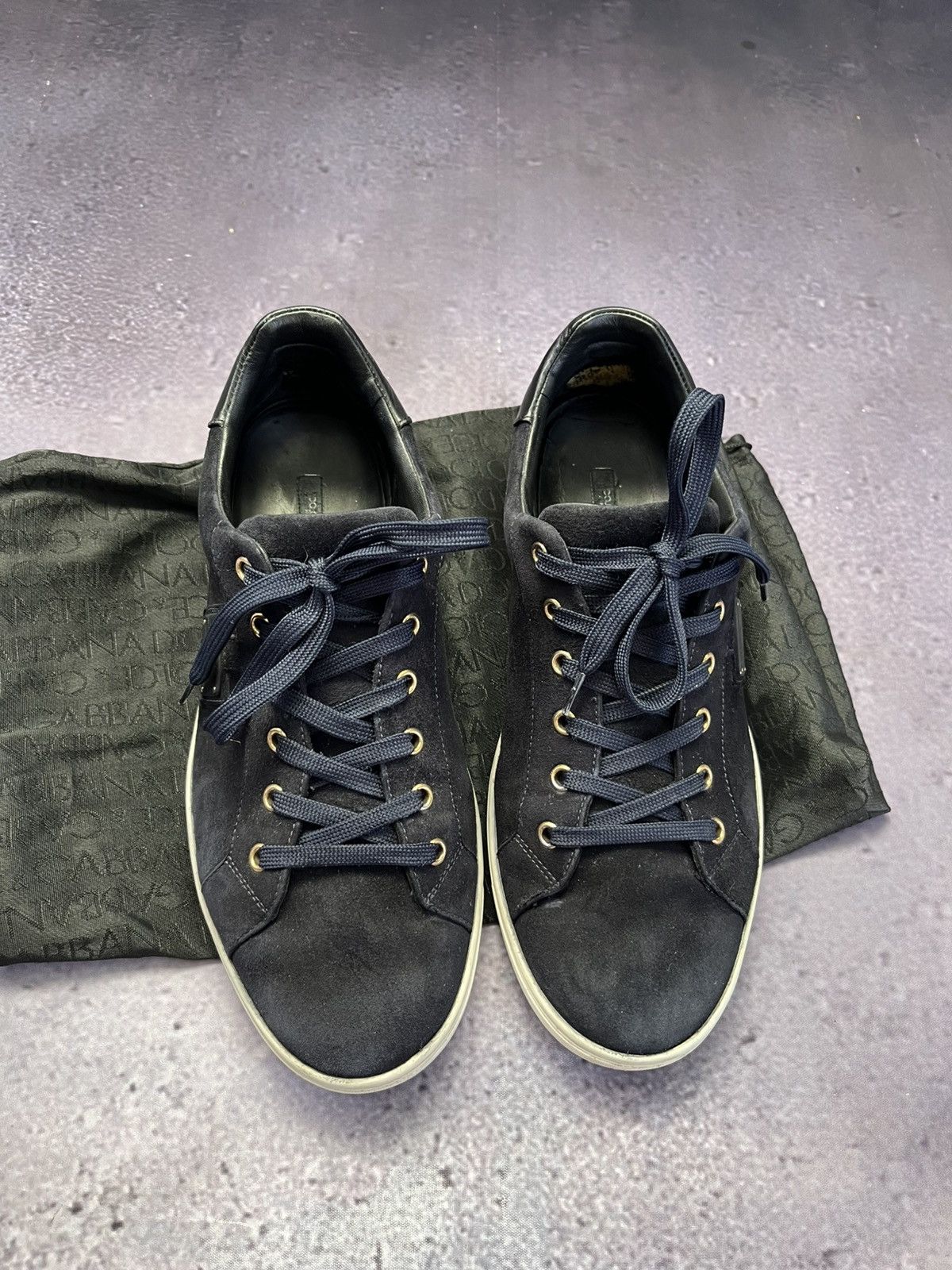 Dolce & Gabbana Low-Top Sneaker Navy Blue Suede Size US 8.5 / EU 41-42 - 6 Thumbnail