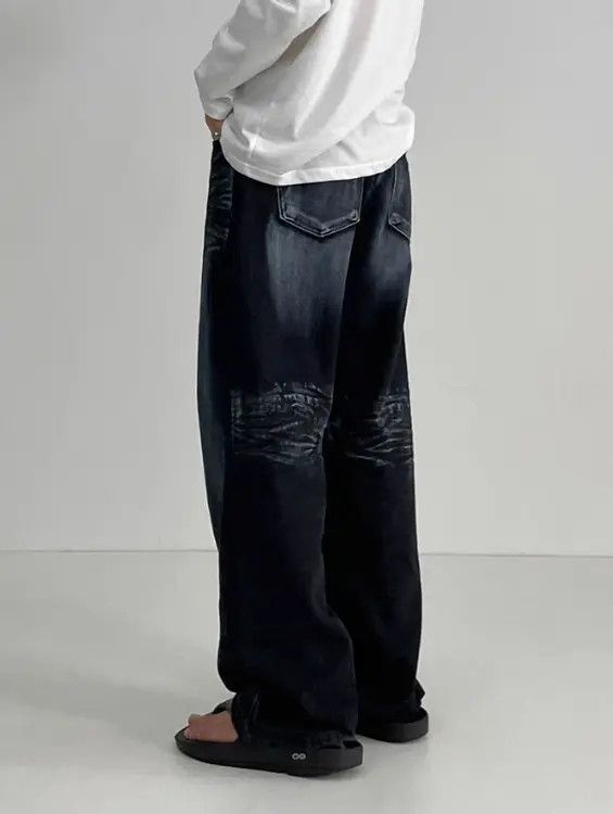 Japanese Brand Hazaki x Aoba High Street Vintage Washed Wide Leg Jeans Size US 32 / EU 48 - 4 Thumbnail