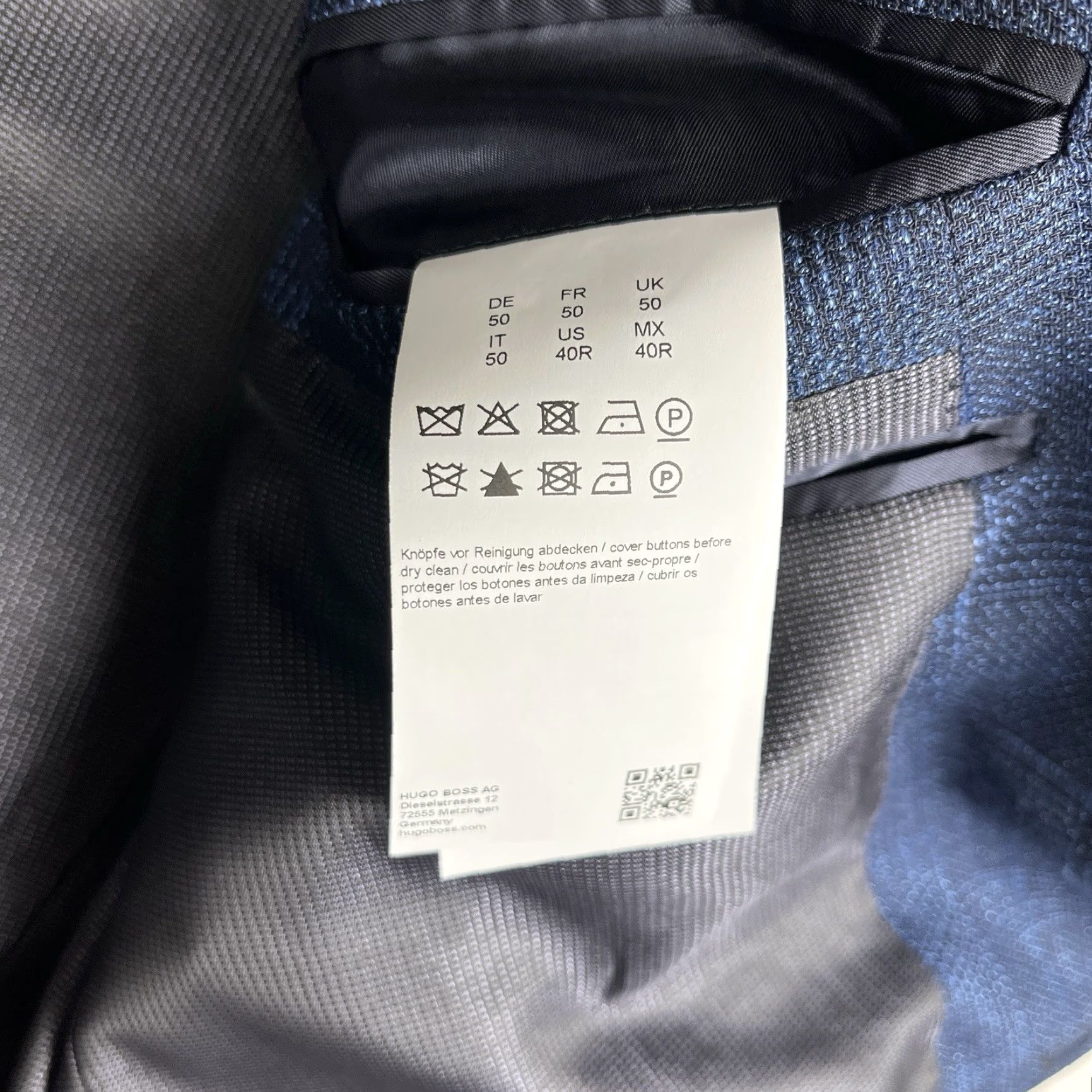 Hugo Boss HUGO BOSS Sport Coat Jacket Coat Linen-Wool 40R Blue Window Pane Slim Two-Button Double-Vented Men Regular Size US S / EU 44-46 / 1 - 4 Thumbnail