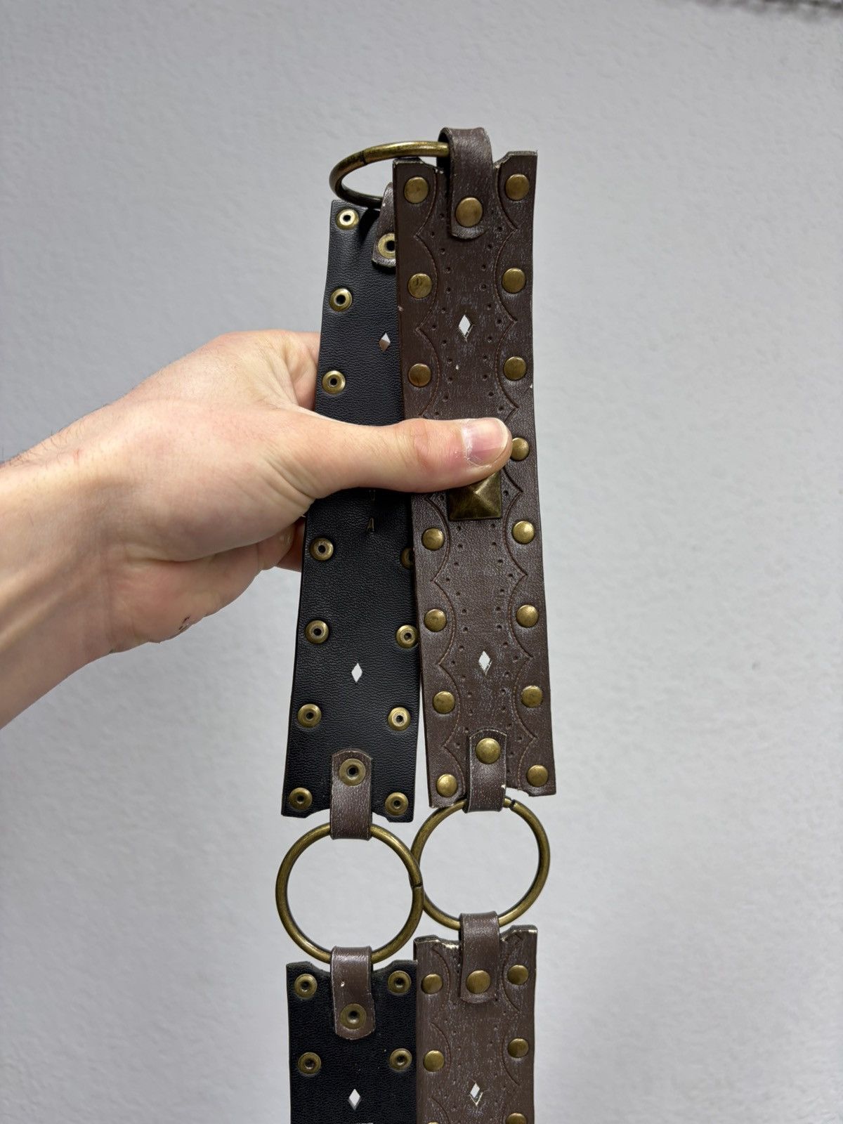 Hysteric Glamour Vintage Y2K Rhinestones Like Number Nine Punk Leather Belt Size 32 - 3 Thumbnail