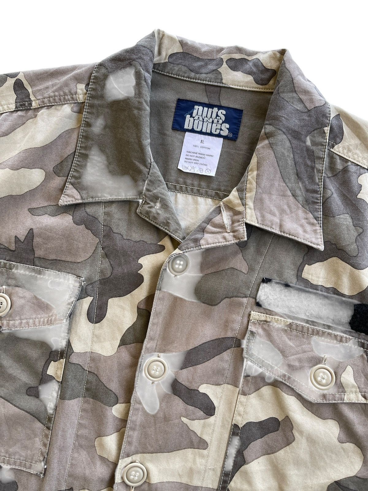 Japanese Brand Kosher Nuts And Bones Camo Skateboarding Shirt Size US XL / EU 56 / 4 - 6 Thumbnail