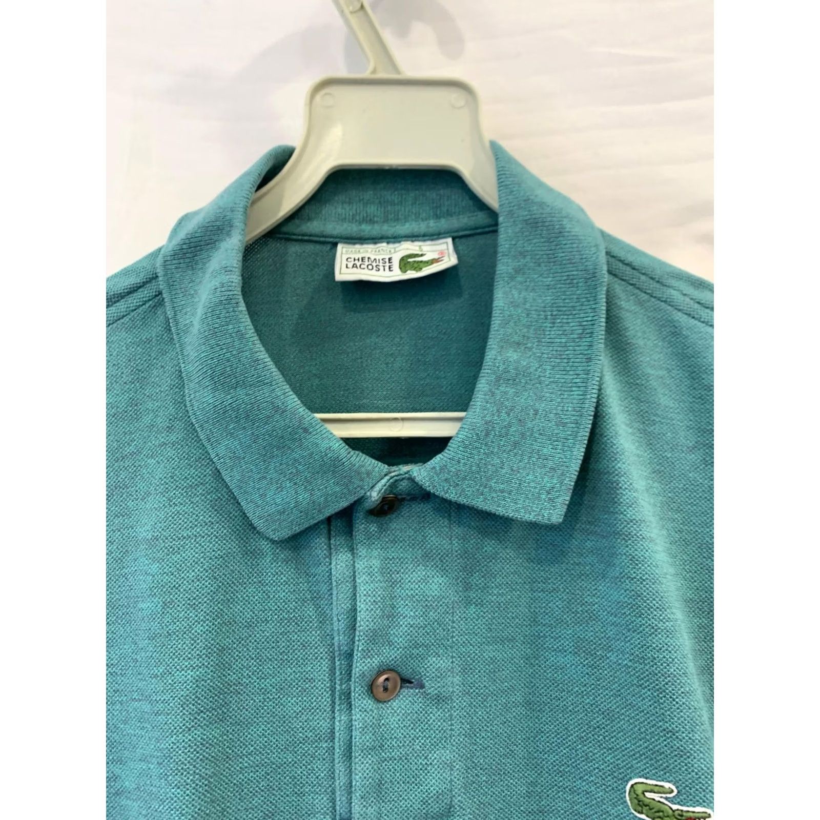 Lacoste VTG Lacoste Polo Shirt Made France Teal Heathered 80s XL Men Size US XL / EU 56 / 4 - 6 Thumbnail