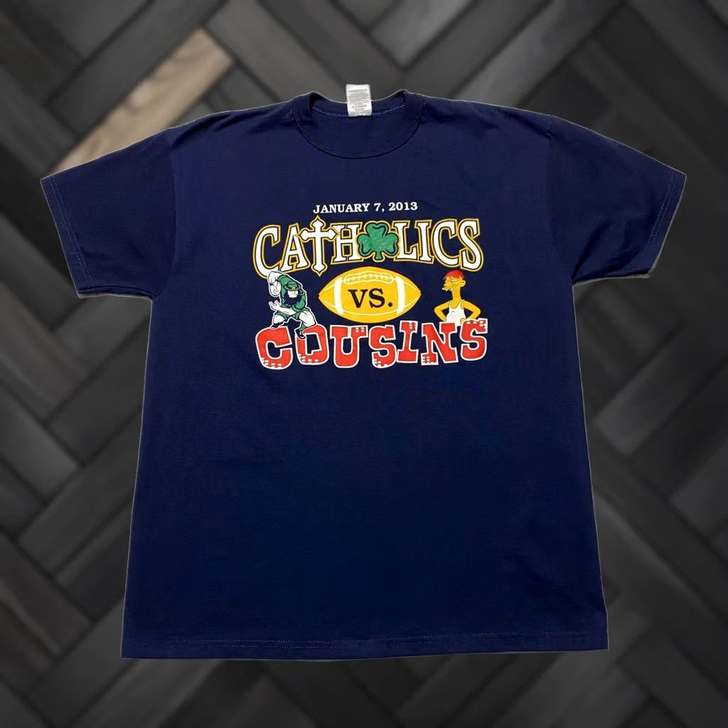 Russell Athletic Russell Athletic Catholics vs Cousins 2013 Football T-Shirt Navy Blue L Size US L / EU 52-54 / 3 - 1 Thumbnail