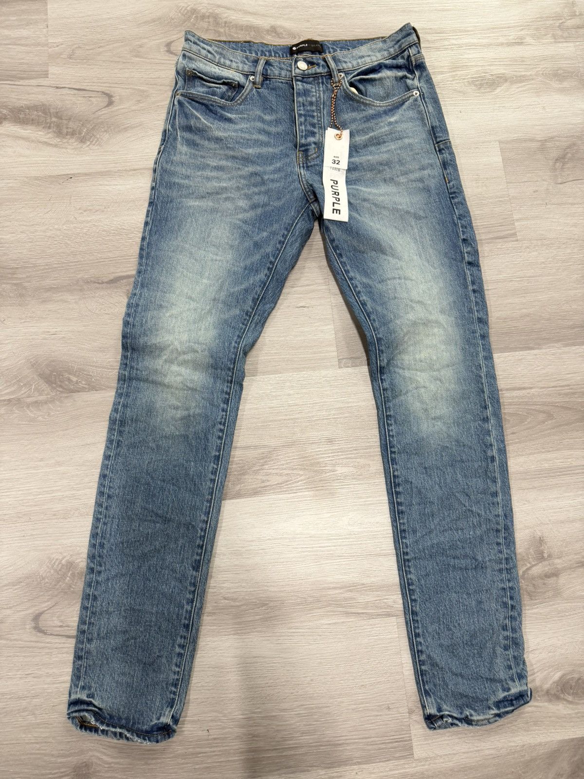 Purple Brand Purple Brand 90’s Worn Slim Jeans - Light Indigo Size US 32 / EU 48 - 1 Thumbnail