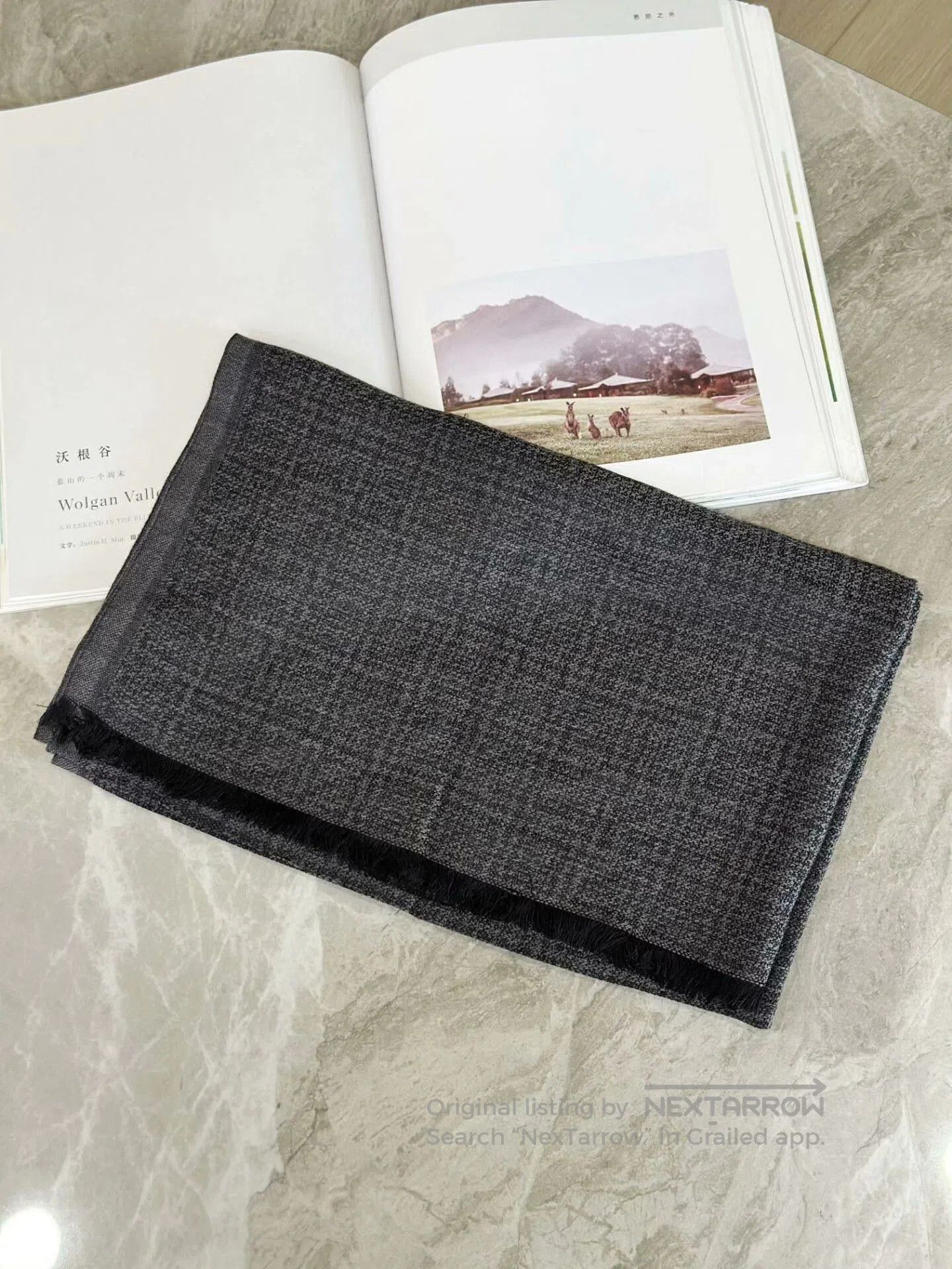 Fendi Fendi Black Gray Wool Scarf. Size ONE SIZE - 2 Thumbnail