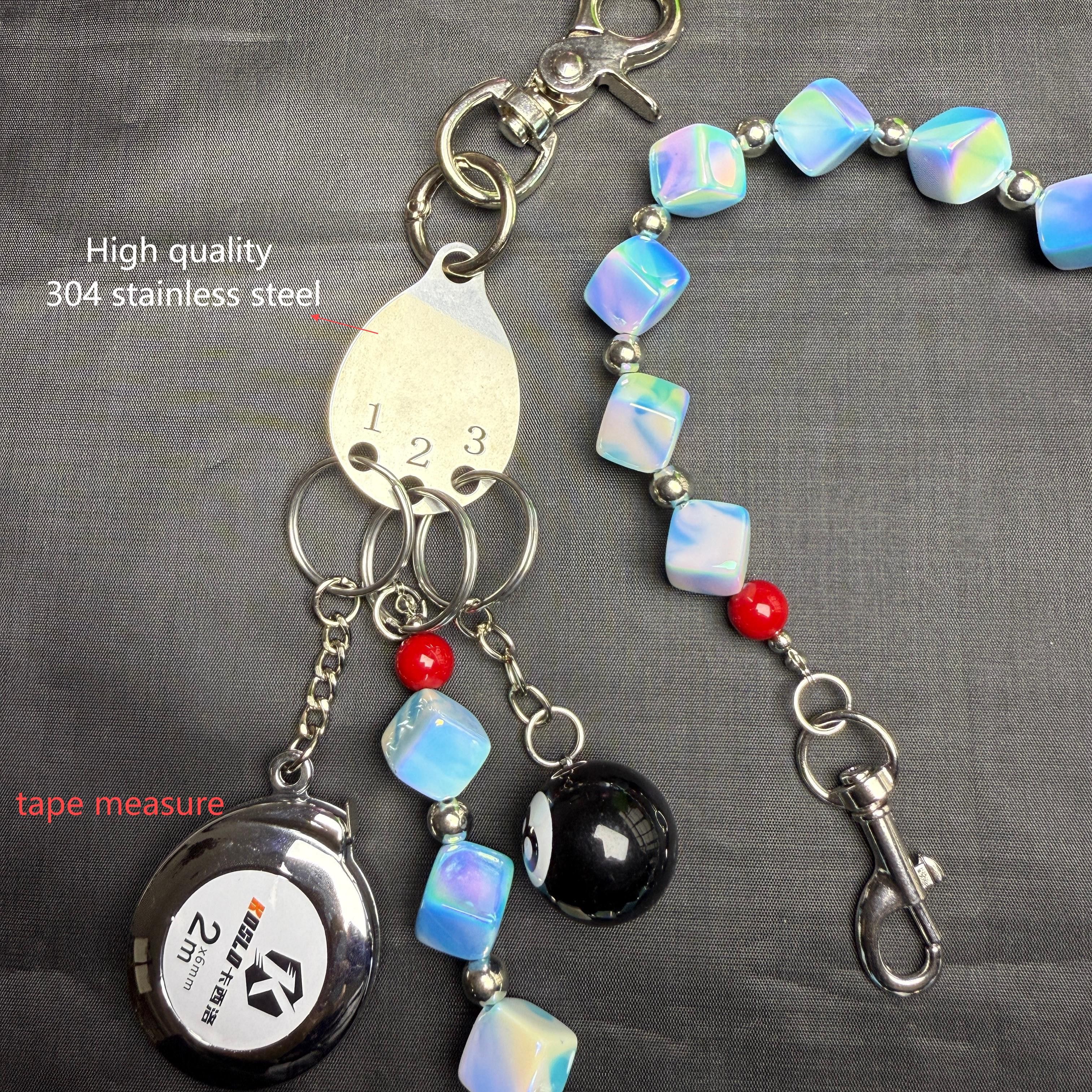 Japanese Brand Blue shiny Stone Square beads trousers chain Size ONE SIZE - 3 Thumbnail