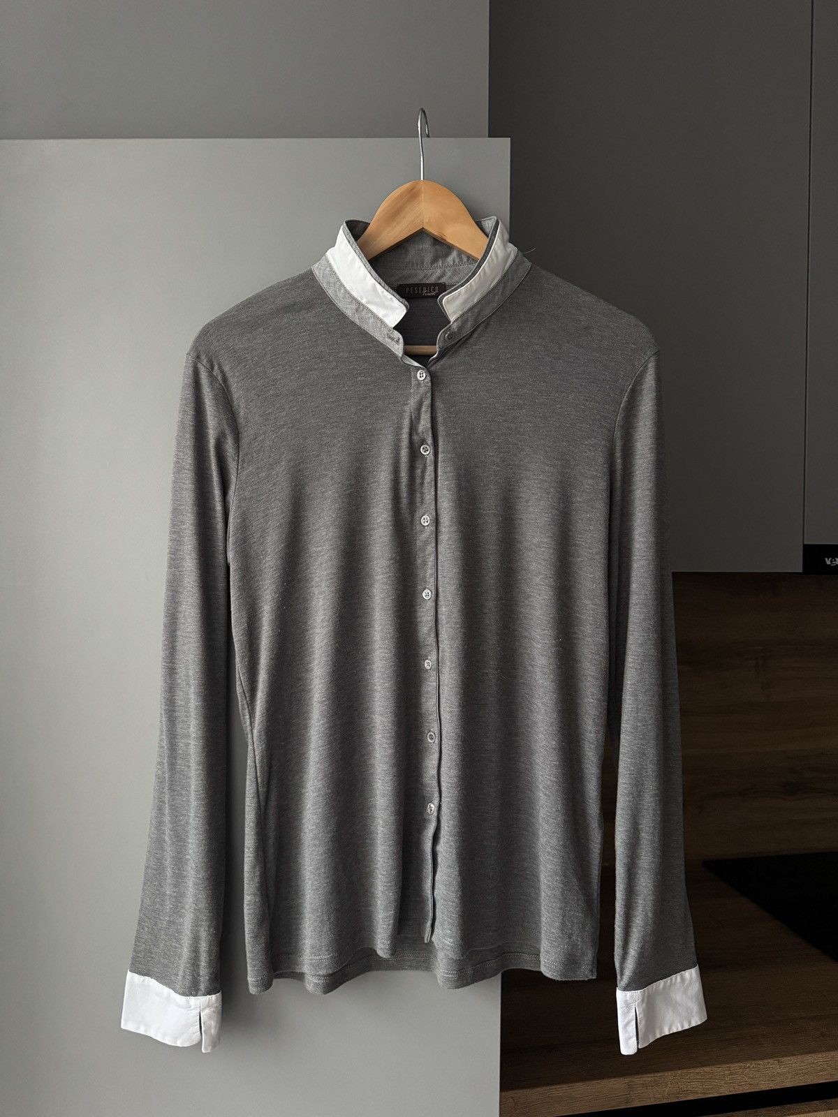 Peserico Peserico Tricot Cotton White Detailed Button-Up Size M / US 6-8 / IT 42-44 - 1 Thumbnail
