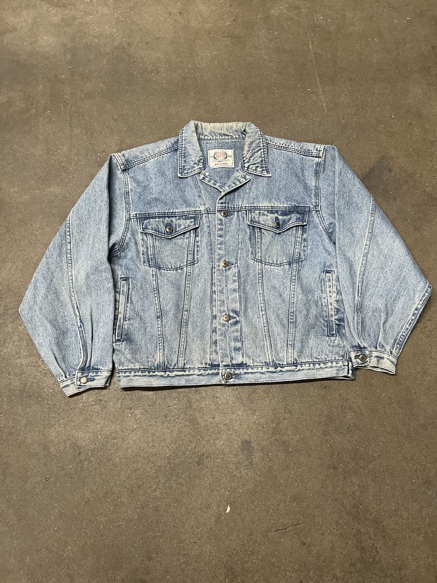 Bugle Boy × Vintage Vintage 1990s Bugle Boy Denim Jacket Coat Size XL Size US XL / EU 56 / 4 - 1 Thumbnail