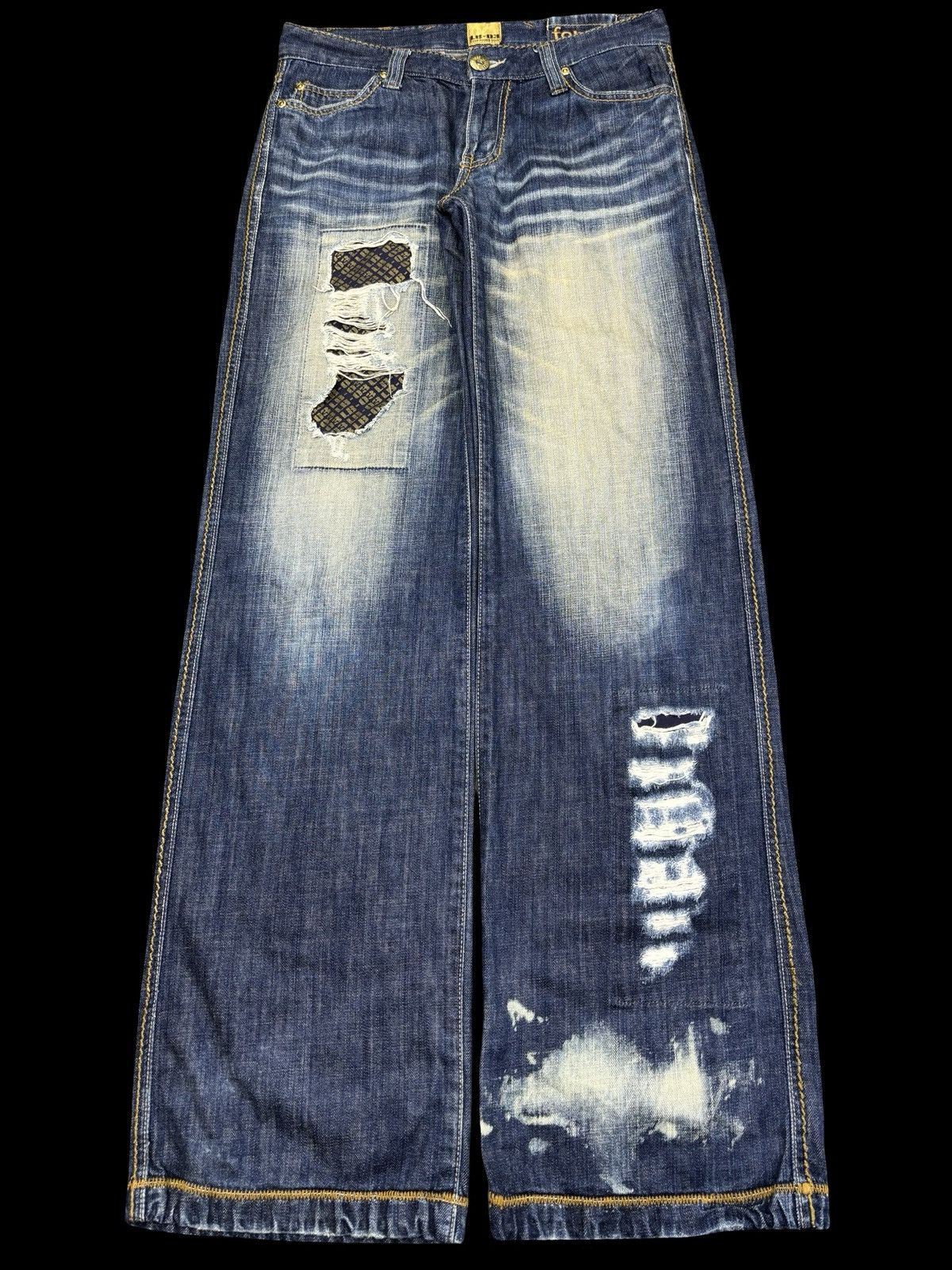 Japanese Brand 💥Heavy Distressed💥LB03 Mudwash Loose Soft Denim F897 Size US 29 - 1 Thumbnail