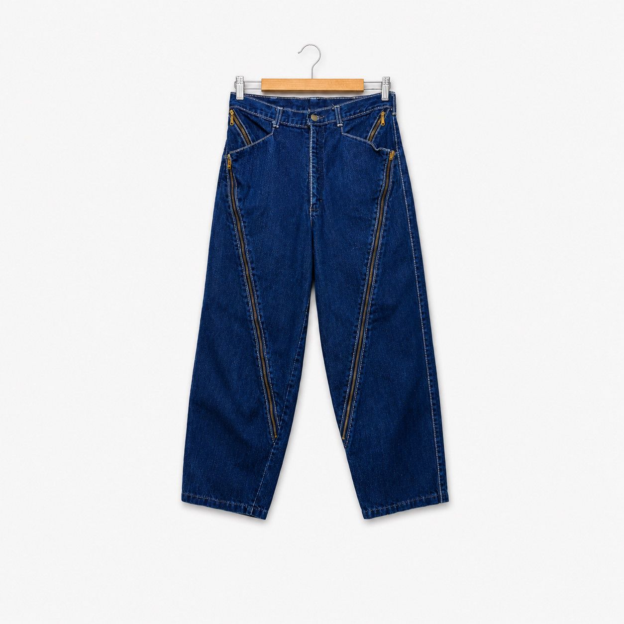Vintage Vintage 80s "Fancy Ass" Multi-Zipper Tapered Barrel Jeans Size 32" / US 10 / IT 46 - 4 Thumbnail