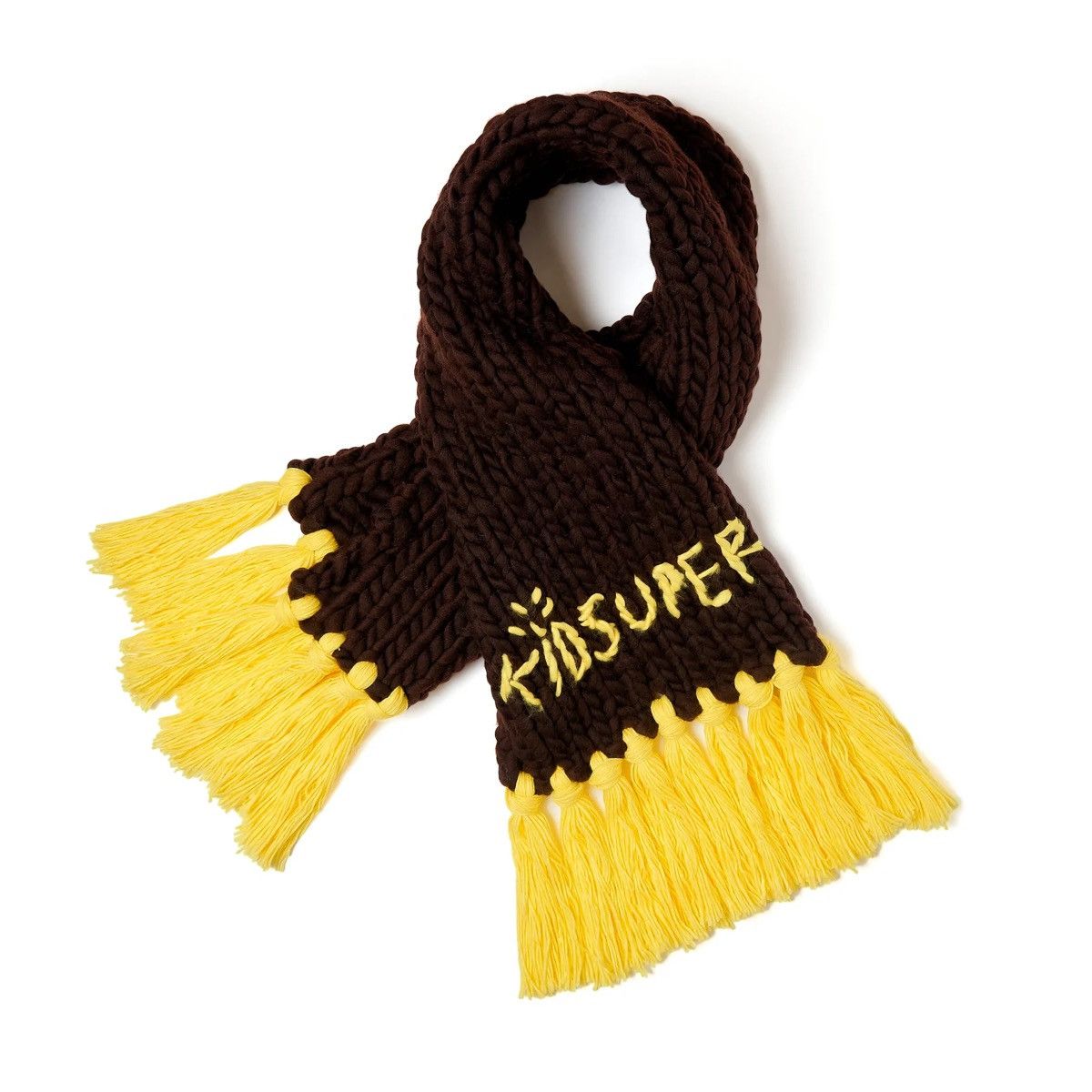 KidSuper Brown KidSuper Hand knit chunky scarf AW24 Size ONE SIZE - 2 Thumbnail