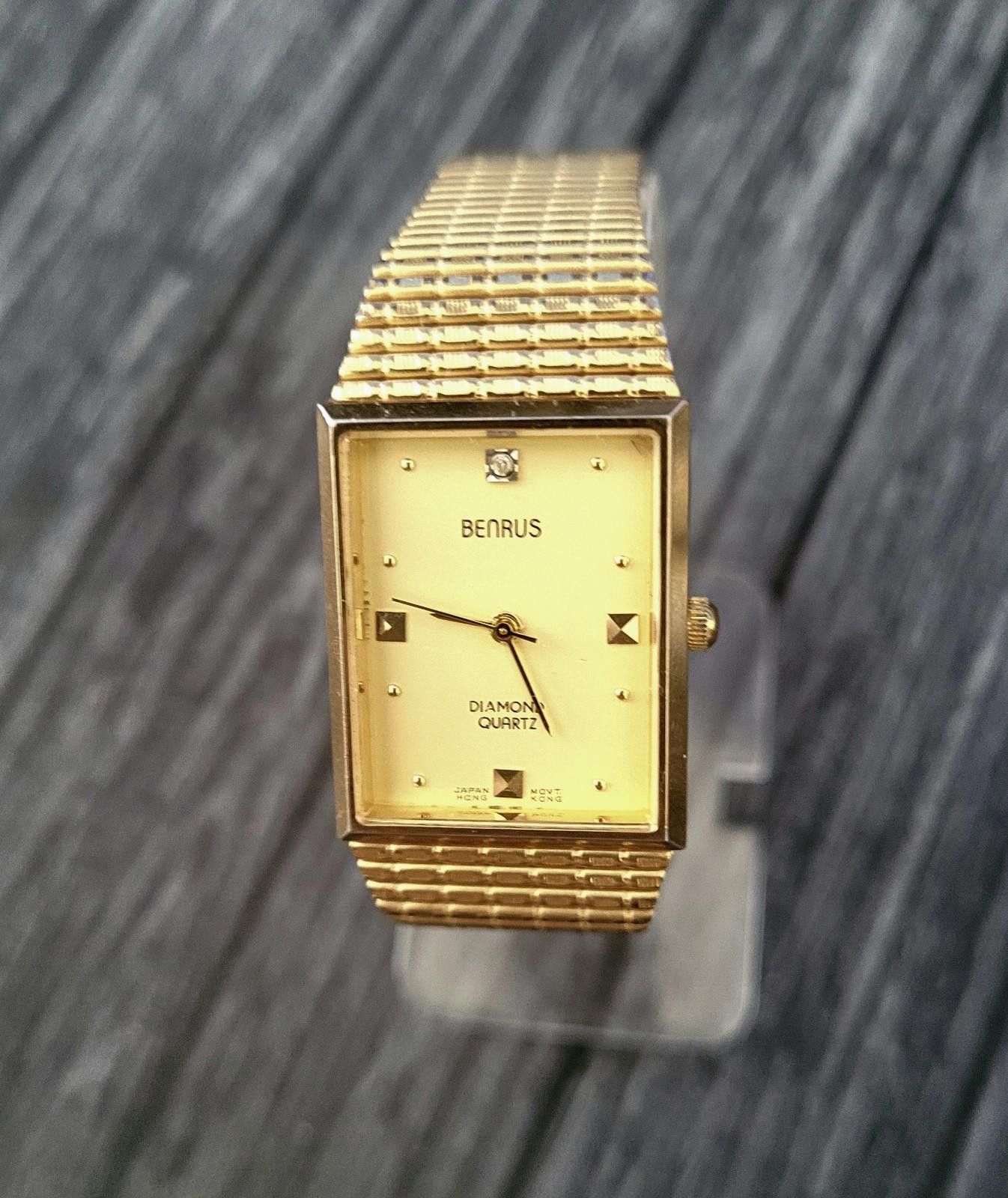 Rare Condition Benrus Diamond Retro Mens Watch New Battery