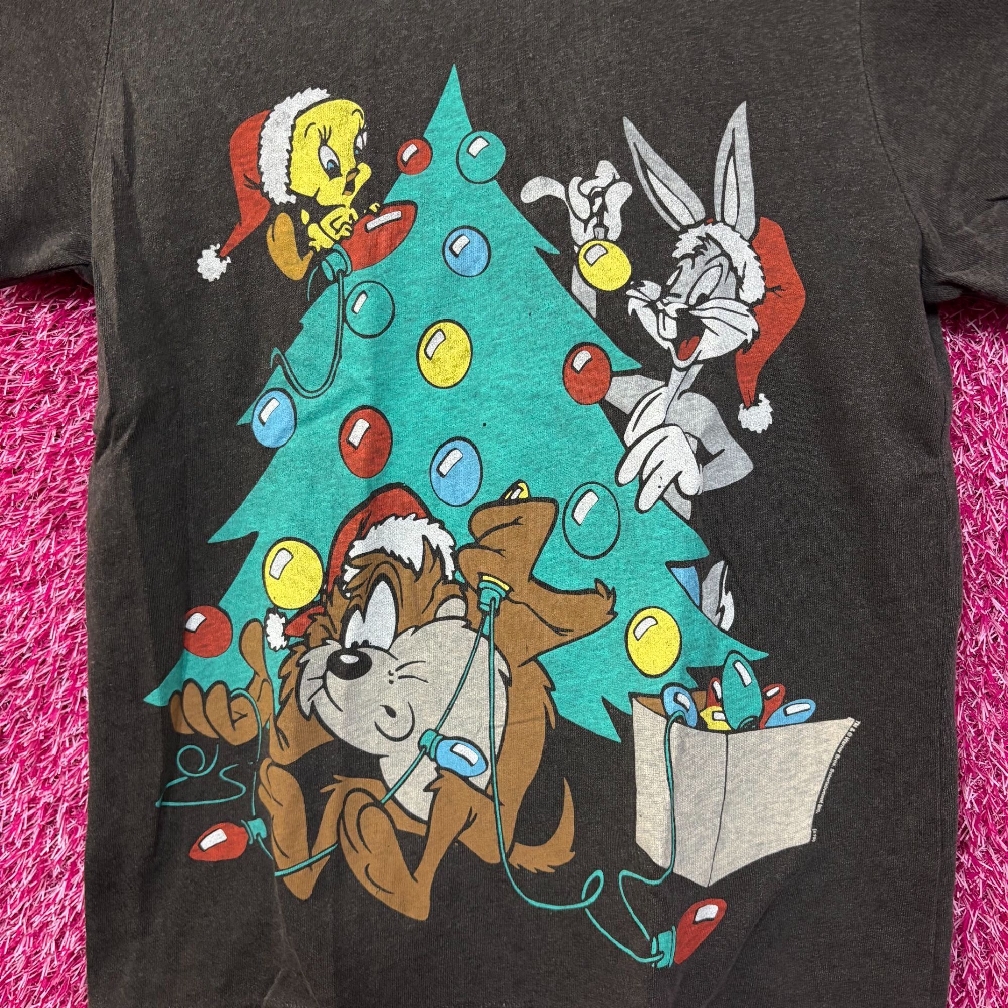 Warner Bros Bugs Bunny Tweety Bird Taz Looney Tunes Christmas Tee Small Size US S / EU 44-46 / 1 - 2 Thumbnail