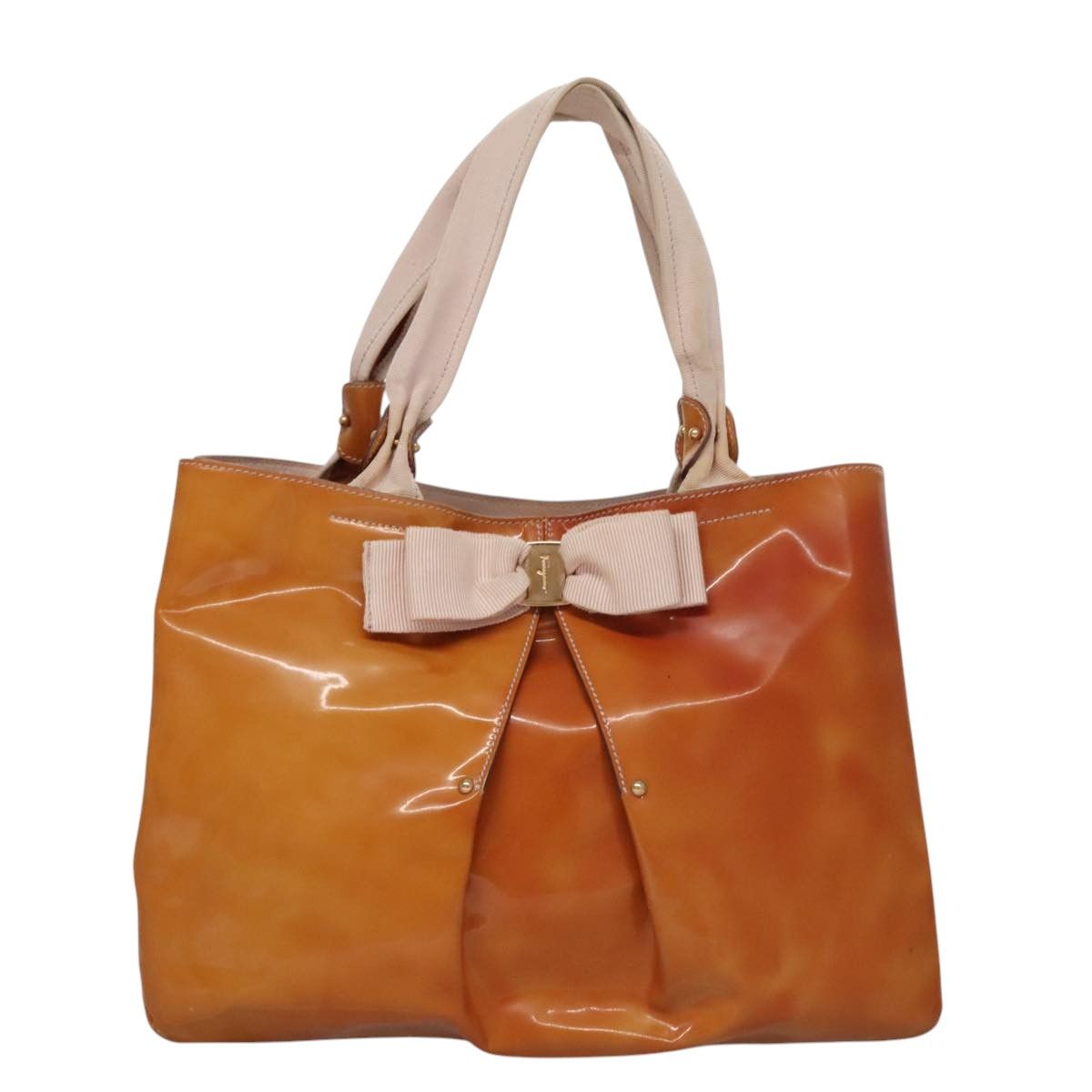 Salvatore Ferragamo Vara Yellow Patent Leather Handbag (Pre-Owned) Size ONE SIZE - 1 Thumbnail