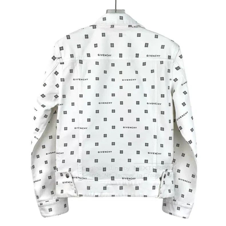 Givenchy Givenchy White Logo Print Cotton Collar Zip Front Long Sle Size XXS / US 00 / IT 34 - 2 Thumbnail