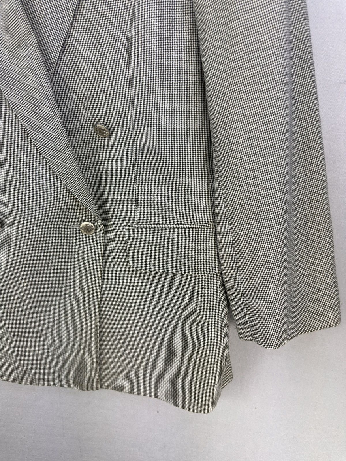 Burberry Vintage Burberrys Houndstooth Silk & Kid Mohair Coat Jacket Size US L / EU 52-54 / 3 - 3 Thumbnail