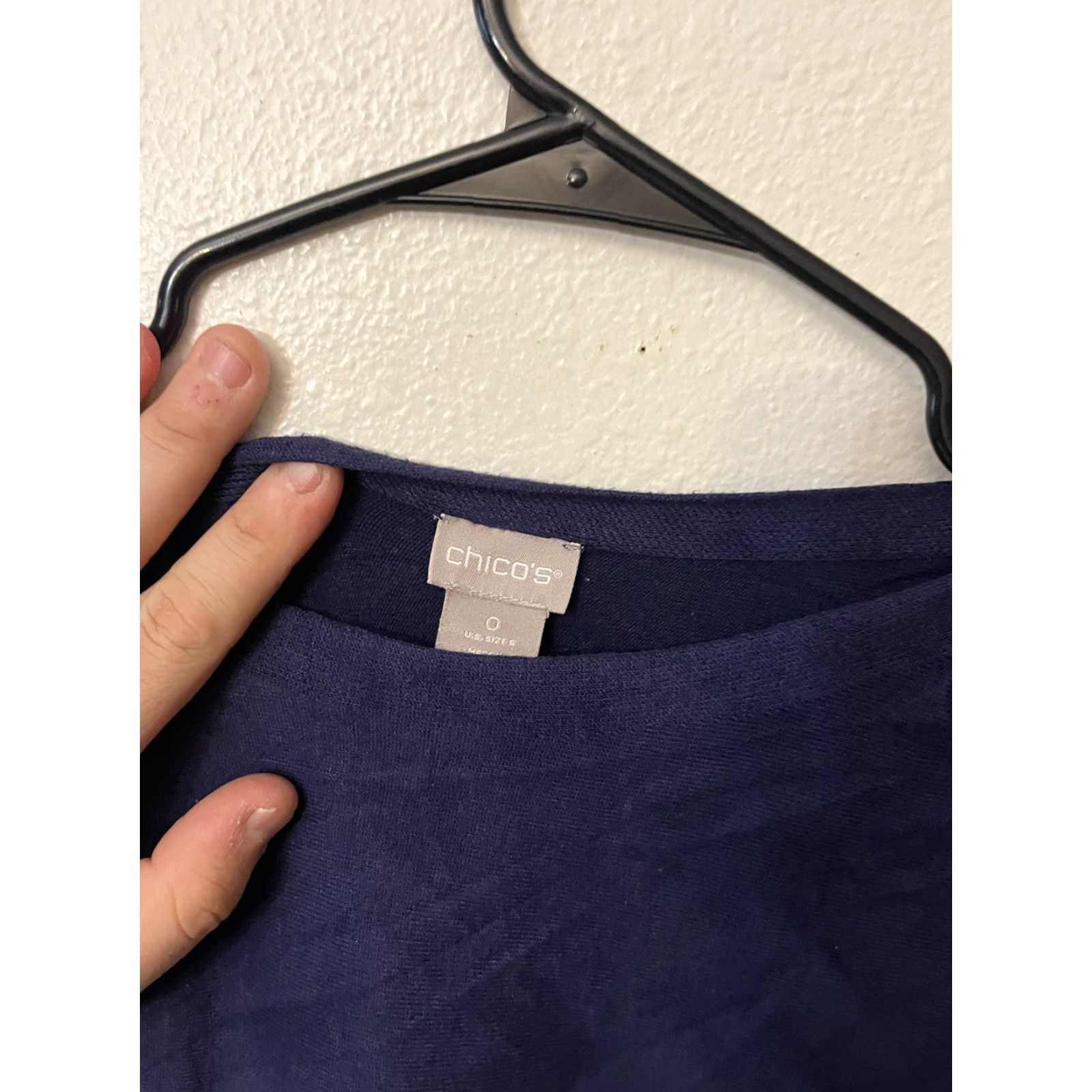 Vintage Chico's Pullover Top Womens 0 Navy Blue Longsleeve Lightweight Sweater Boat Neck Shirt Womens 0X Blue 90s Casual Knit Cotton Pullover Boat Neck Size XL / US 12-14 / IT 48-50 - 2 Thumbnail