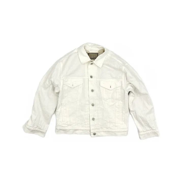 Gucci Gucci White GG Embroidered Denim Jacket-2507 Size M / US 6-8 / IT 42-44 - 8 Thumbnail