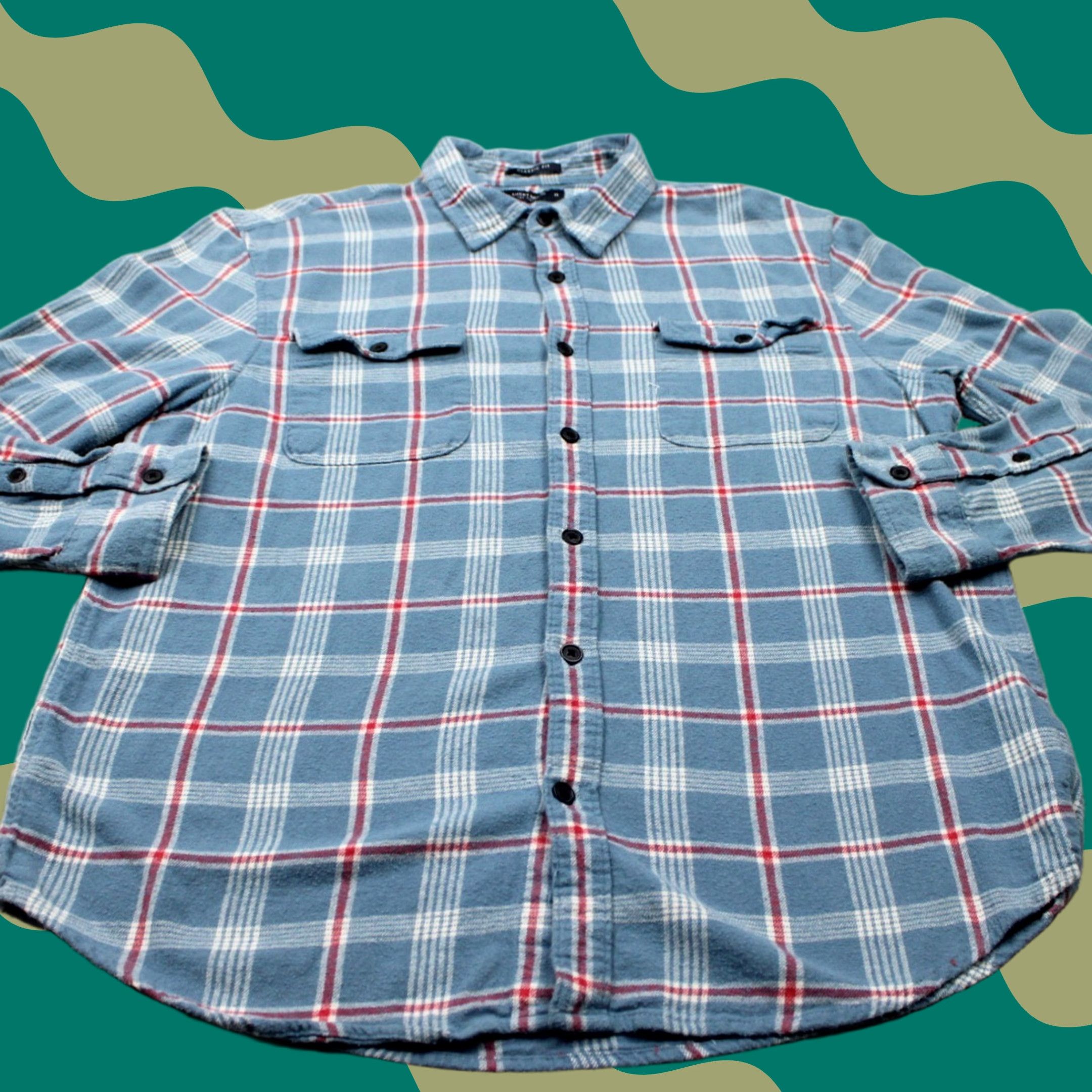 Lucky Brand Lucky Brand Plaid Button-Up Shirt Mens XL Blue/Red Flannel Classic Fit L/S Button-Up Size US XL / EU 56 / 4 - 1 Thumbnail