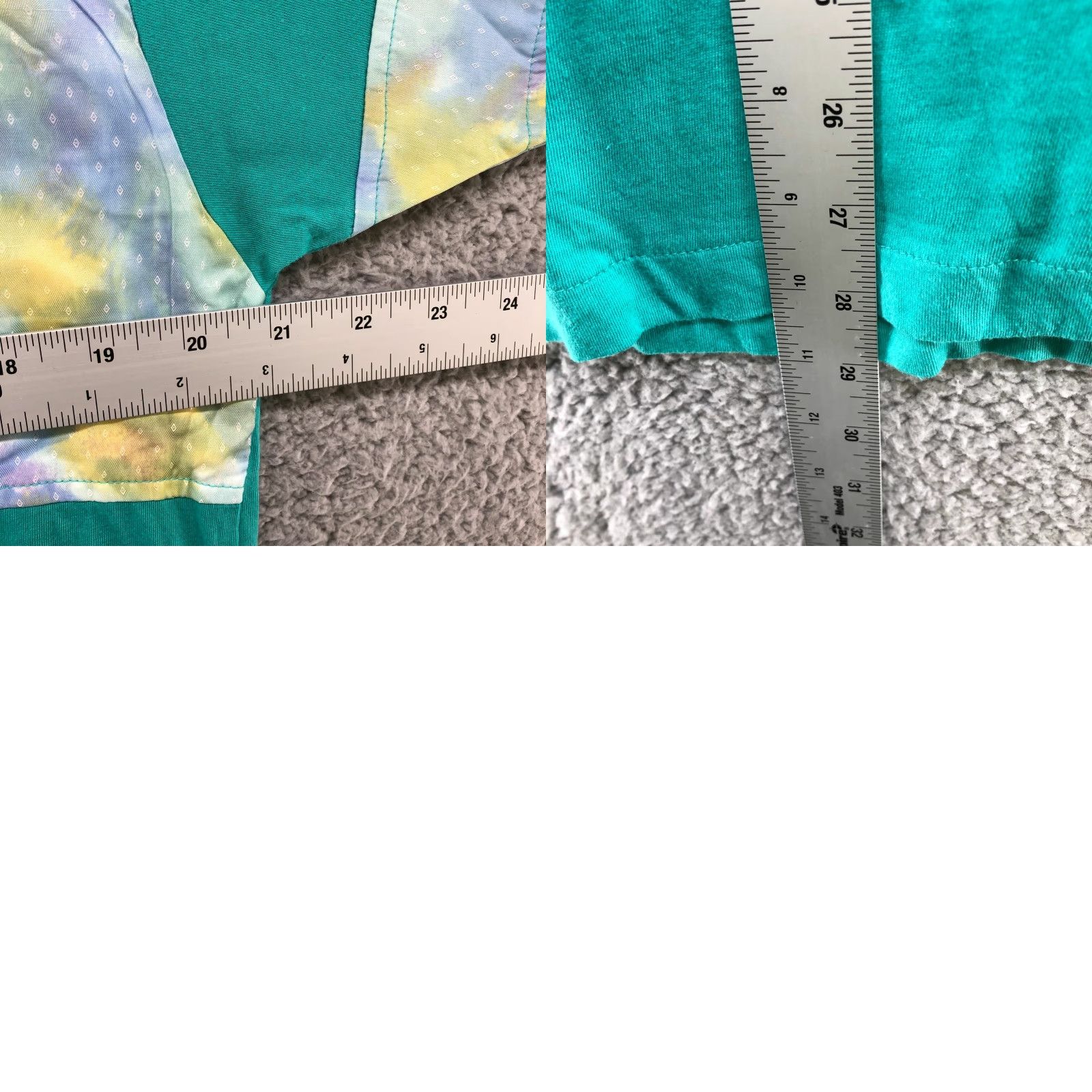 Altea Vintage T Shirt Womens L/XL 90s Short Sleeve Crewneck Teal Tie Dye Print Cotton Blue Hipster Retro Art Women Size M / US 6-8 / IT 42-44 - 8 Thumbnail