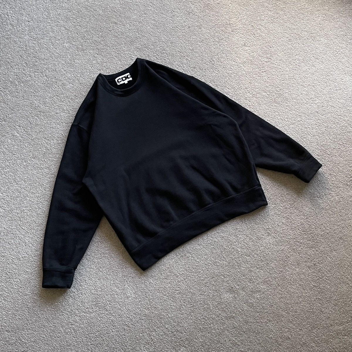 image of Cdg Cdg Cdg x Comme Des Garcons Oversized Crewneck Sweater in Black, Men's (Size Small)