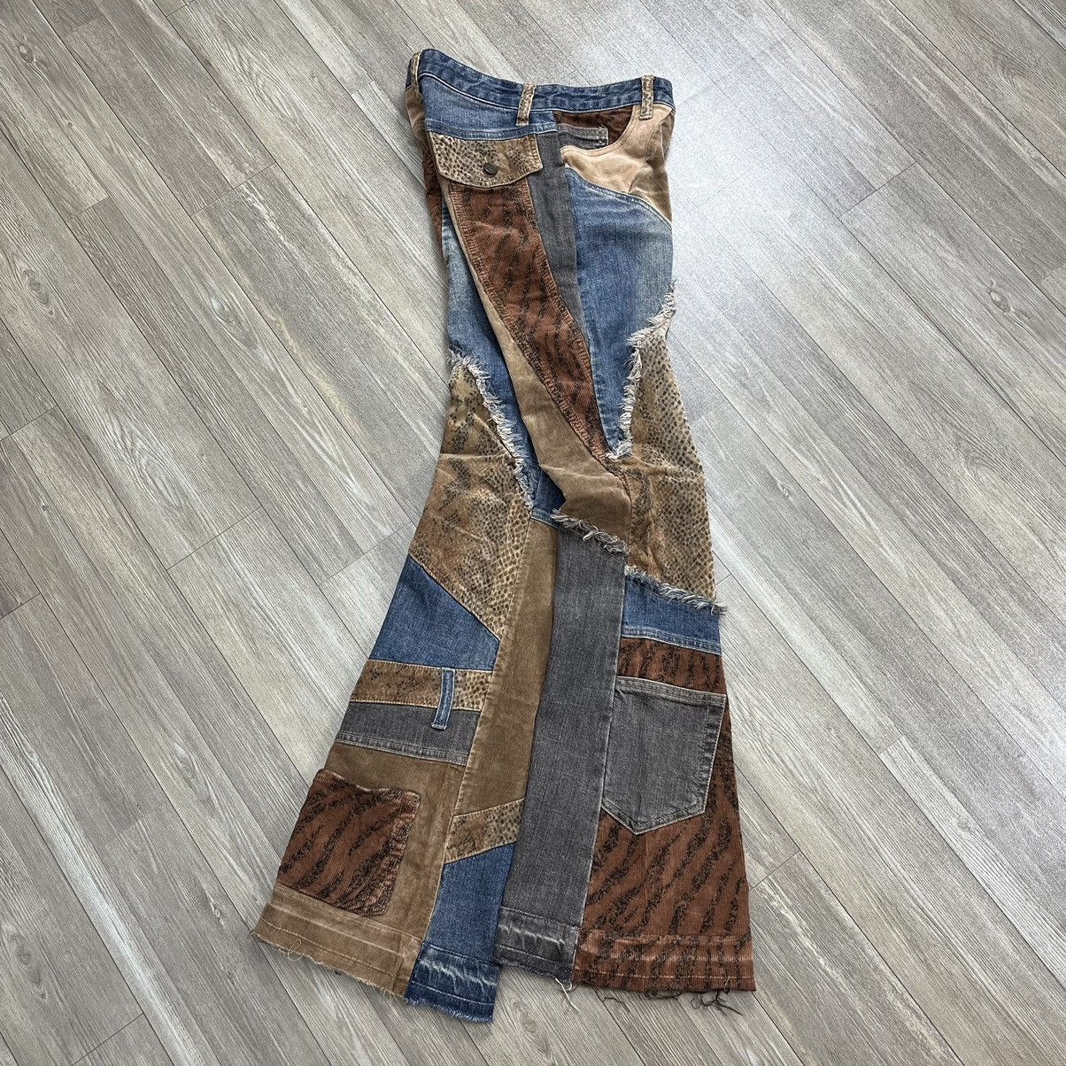 If Six Was Nine × Japanese Brand × Le Grande Bleu (L.G.B.) RARE🔥 XChromosomeinX Patchworked Leopard Denim Flare Jeans Size US 26 / EU 42 - 25 Thumbnail