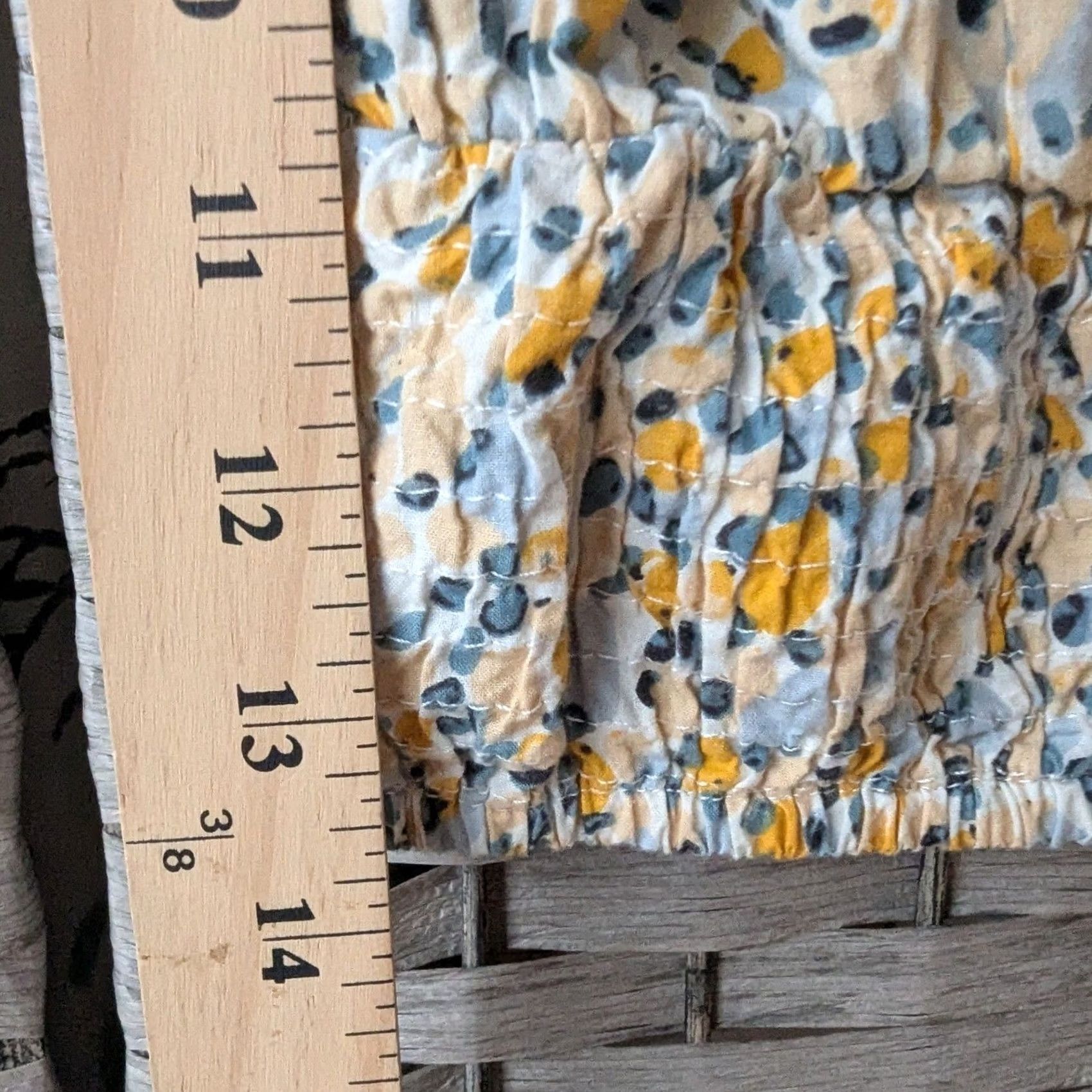 Vintage Cropped Blouse Top Womens Sz S Blue Yellow Dot Print Puff Sleeve Boho Coquette Size S / US 4 / IT 40 - 6 Thumbnail