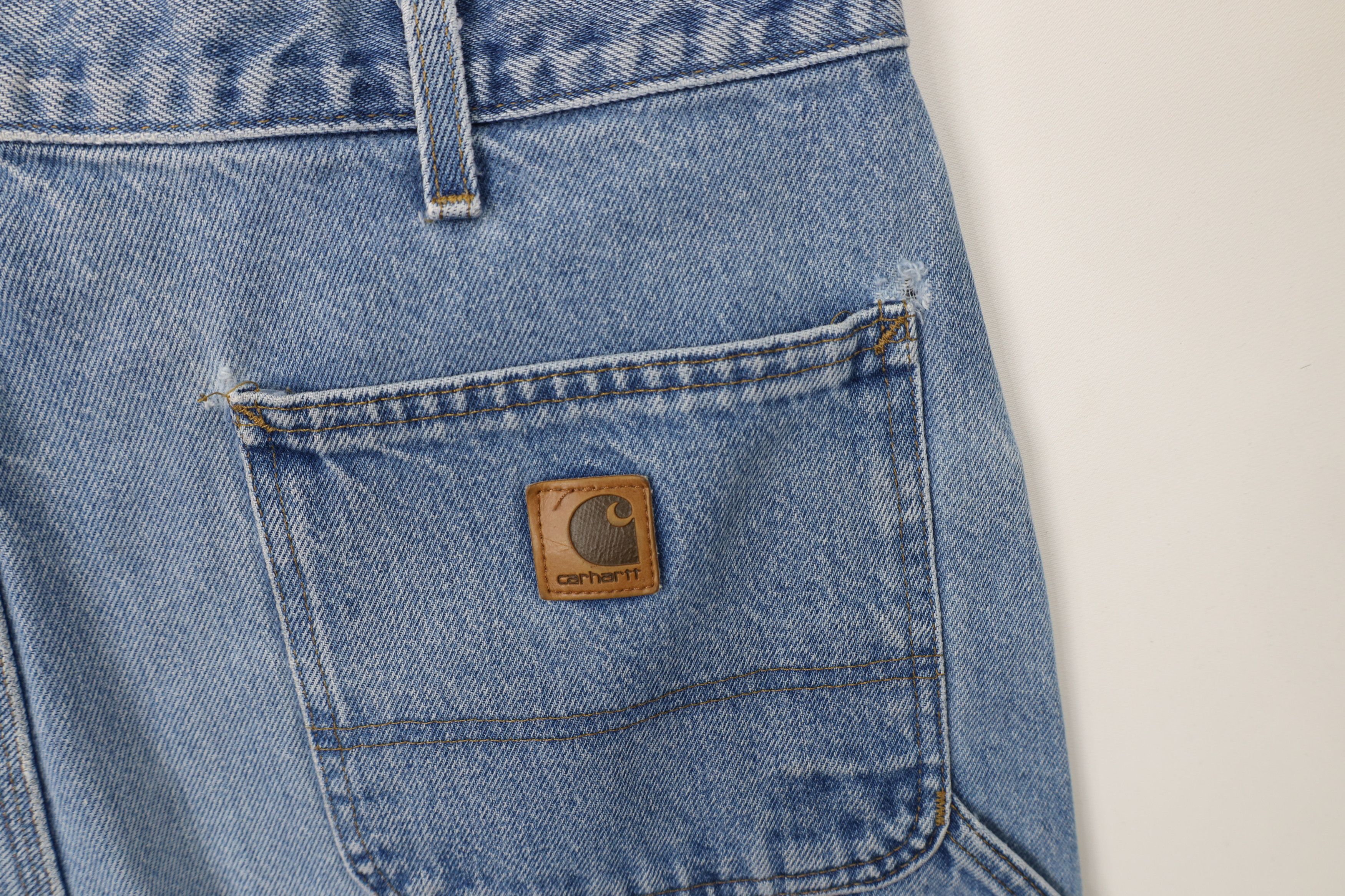 Carhartt Vintage Y2K Carhartt Spell Out Wide Leg Dungaree Denim Jeans Size US 38 / EU 54 - 14 Thumbnail