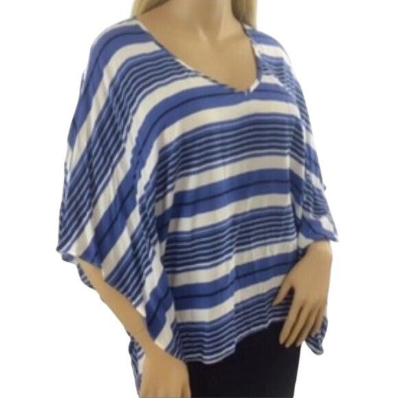Other NWT Karen Kane Angel Flutter Sleeve Blue White Black Striped Size S / US 4 / IT 40 - 2 Thumbnail