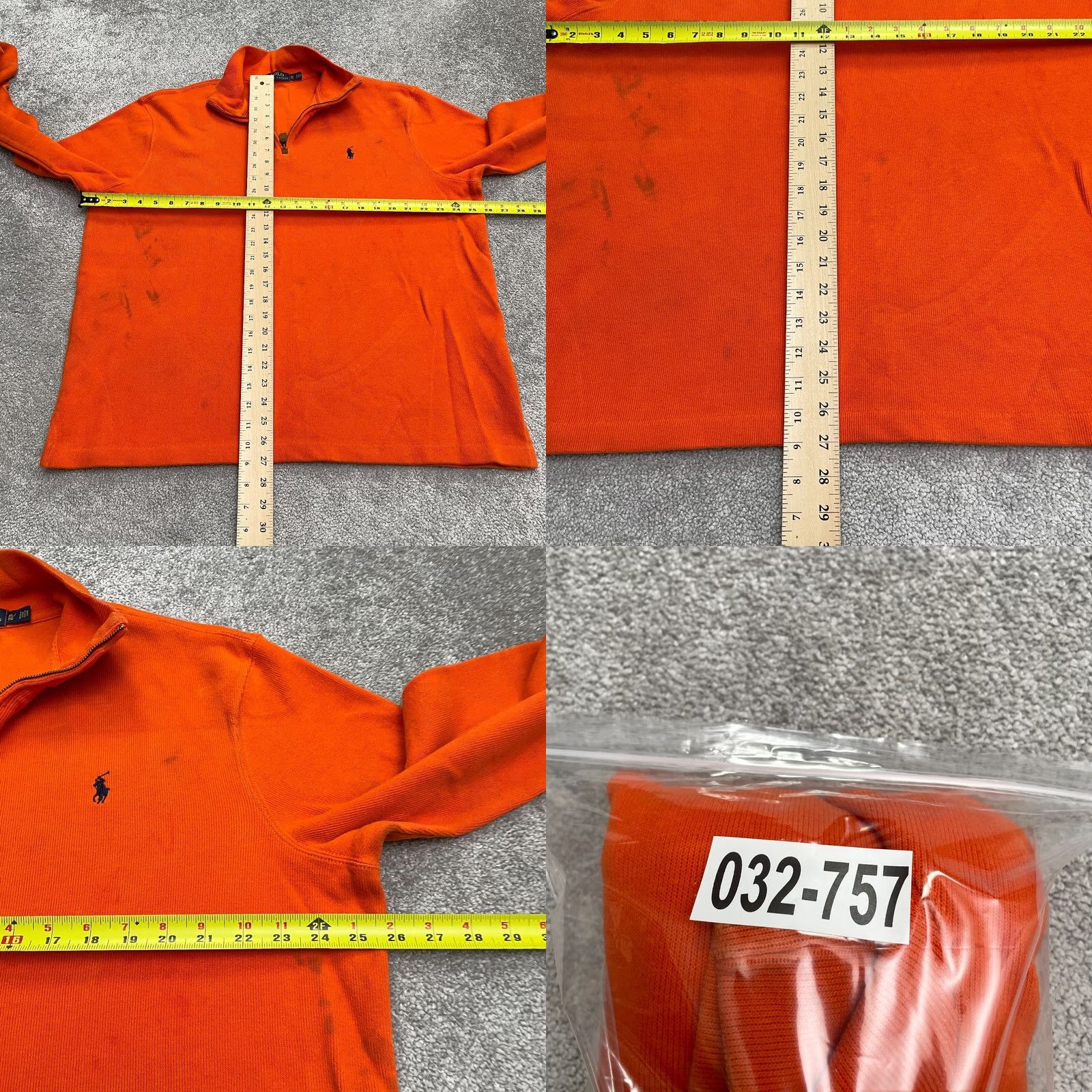 Polo Ralph Lauren Polo Ralph Lauren 1/4 Zip Sweater Mens XL Orange Cotton Mock Neck Casual Outdoor Shirt Size US XL / EU 56 / 4 - 9 Thumbnail