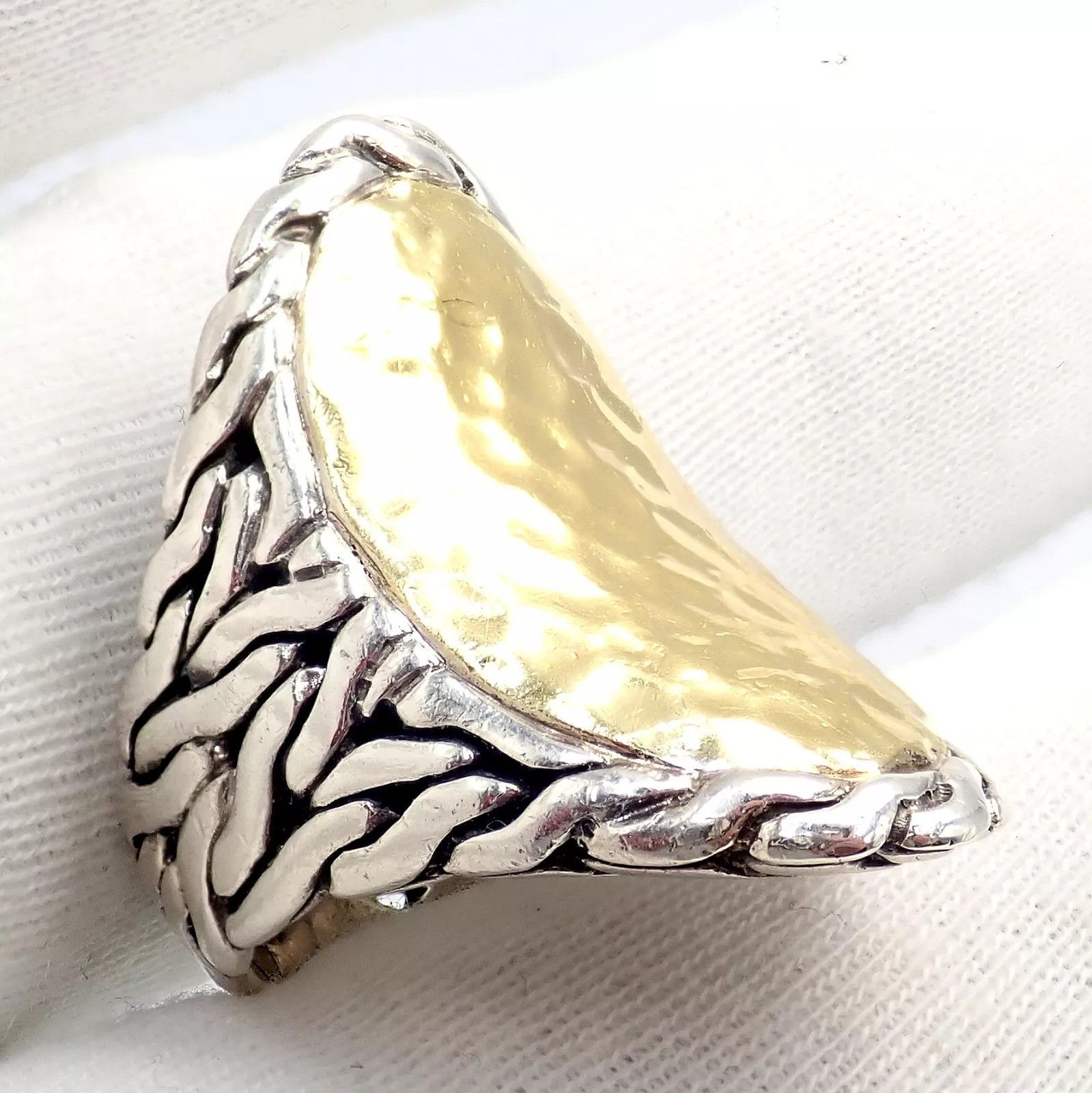 John Hardy John Hardy Silver 22k Yellow Gold Classic Cocktail Ring sz 7 Size ONE SIZE - 8 Thumbnail