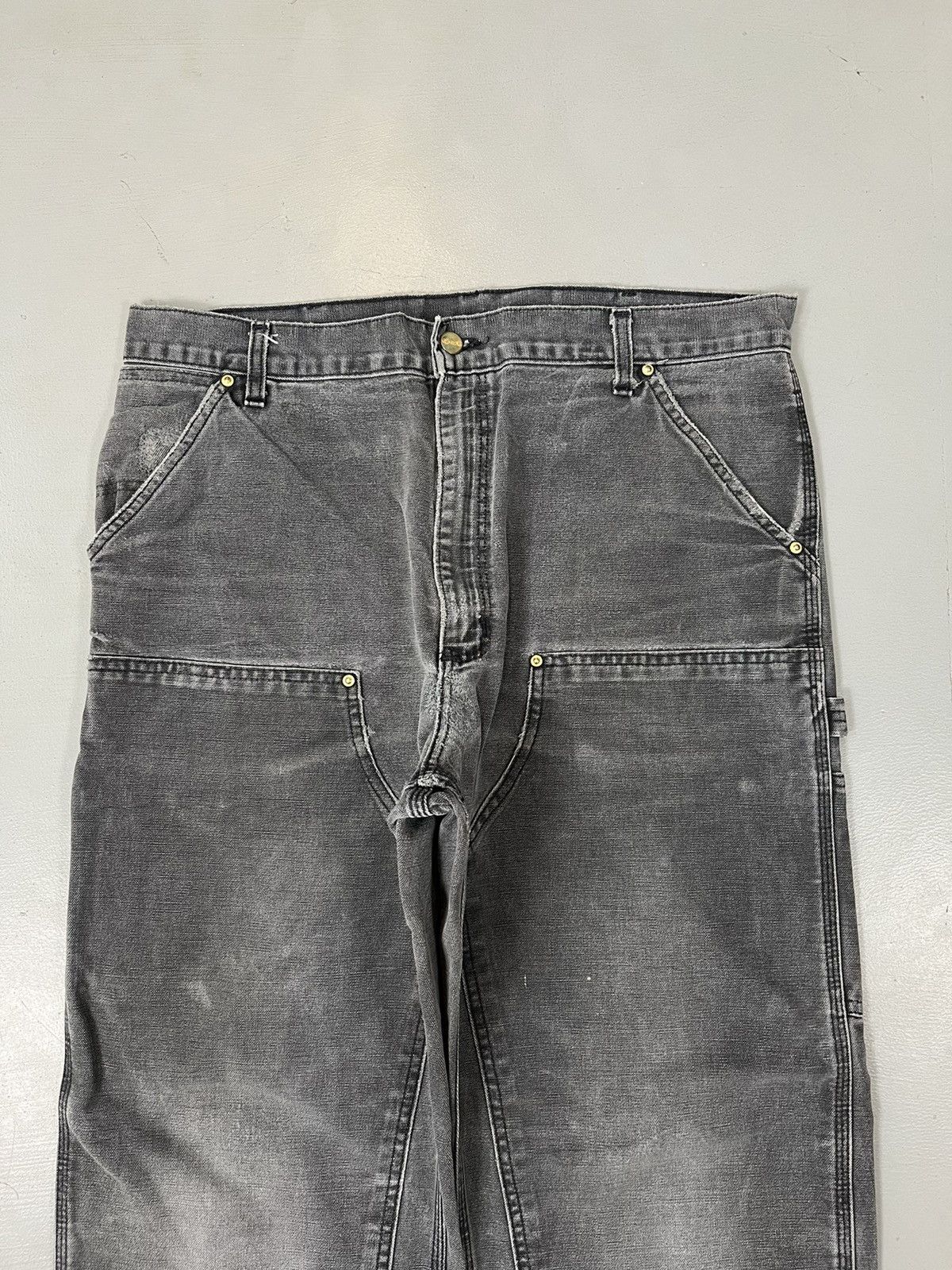 Carhartt × Vintage Sun faded Carhartt B01 BLK double knee denim Size US 37 - 5 Thumbnail
