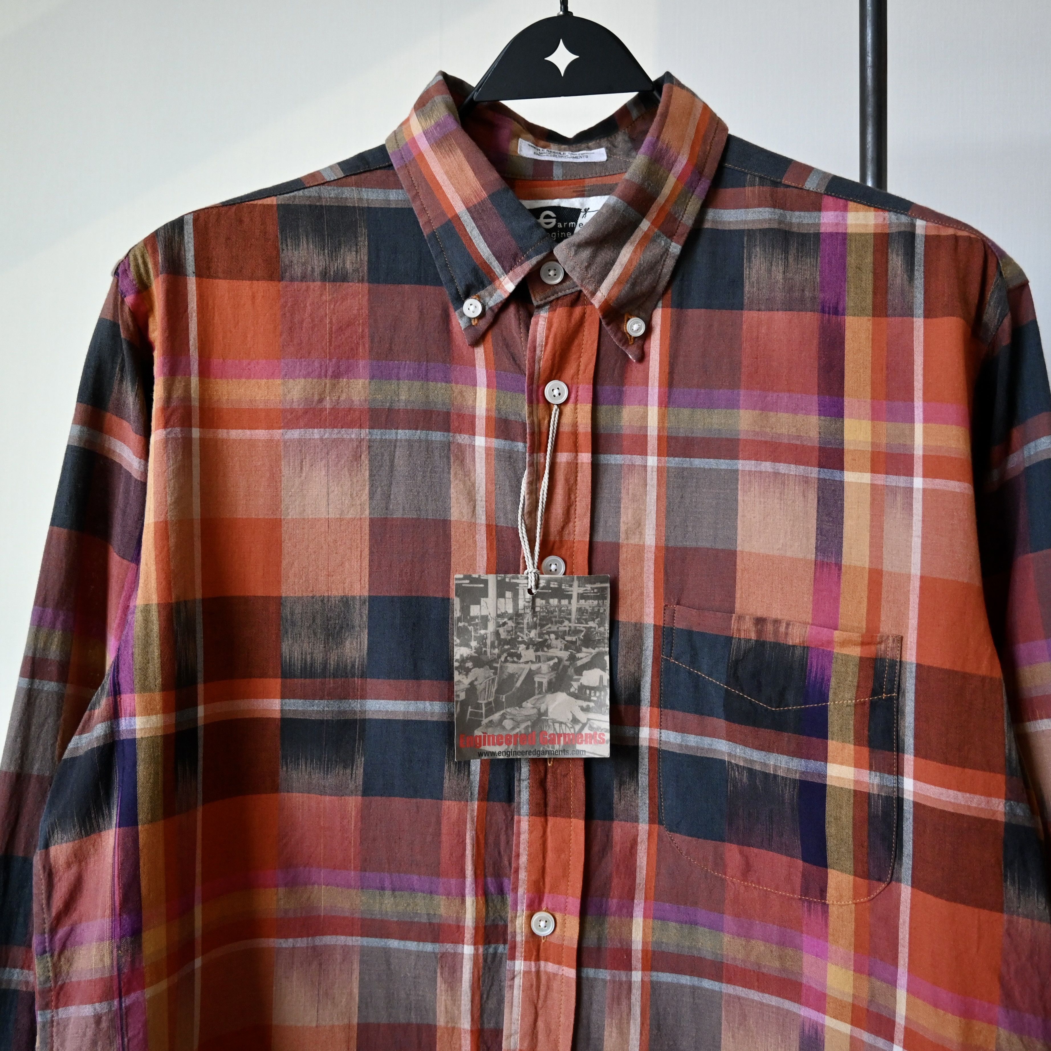 Engineered Garments MINT, Engineered Garments "19th Century Shirt" ikat plaid Size US M / EU 48-50 / 2 - 8 Thumbnail