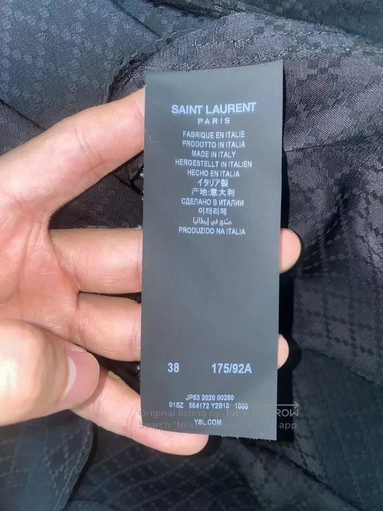 Saint Laurent Paris Saint Laurent Black Diamond Pattern Shirt. Size US XS / EU 42 / 0 - 3 Thumbnail