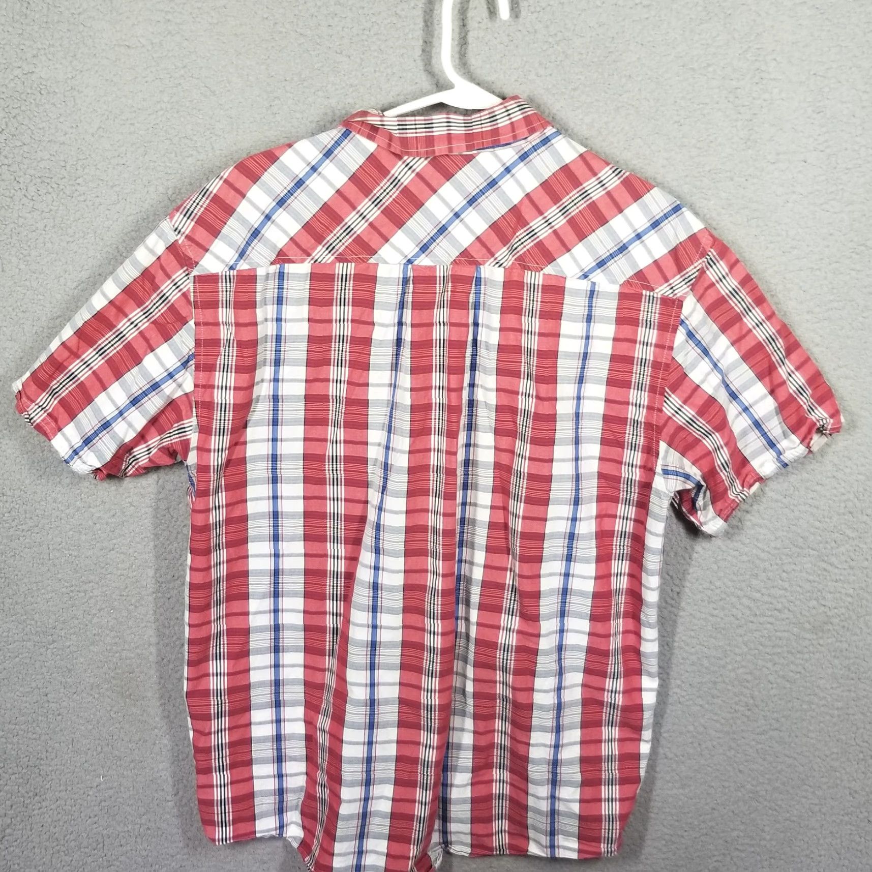 Southpole VINTAGE SouthPole Shirt Hexagon Red Plaid Button Front Short Sleeve Adult XL Red Hip Hop 90s Mens Size US XL / EU 56 / 4 - 7 Thumbnail