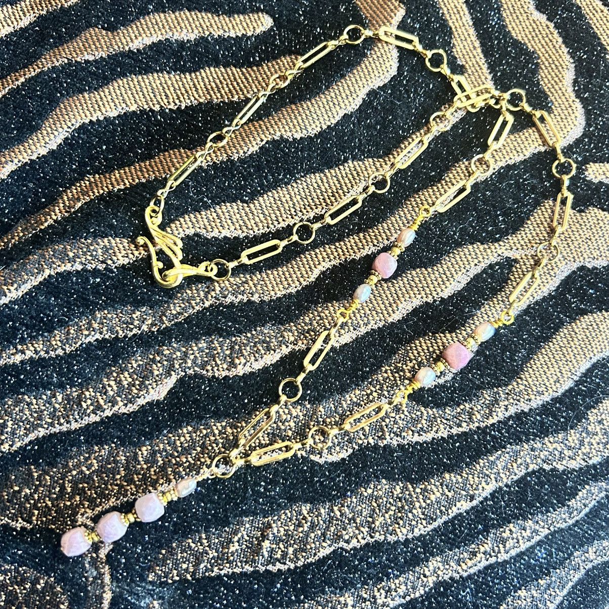 Handmade Handcrafted faceted square cut rhodonite necklace Size ONE SIZE - 5 Thumbnail