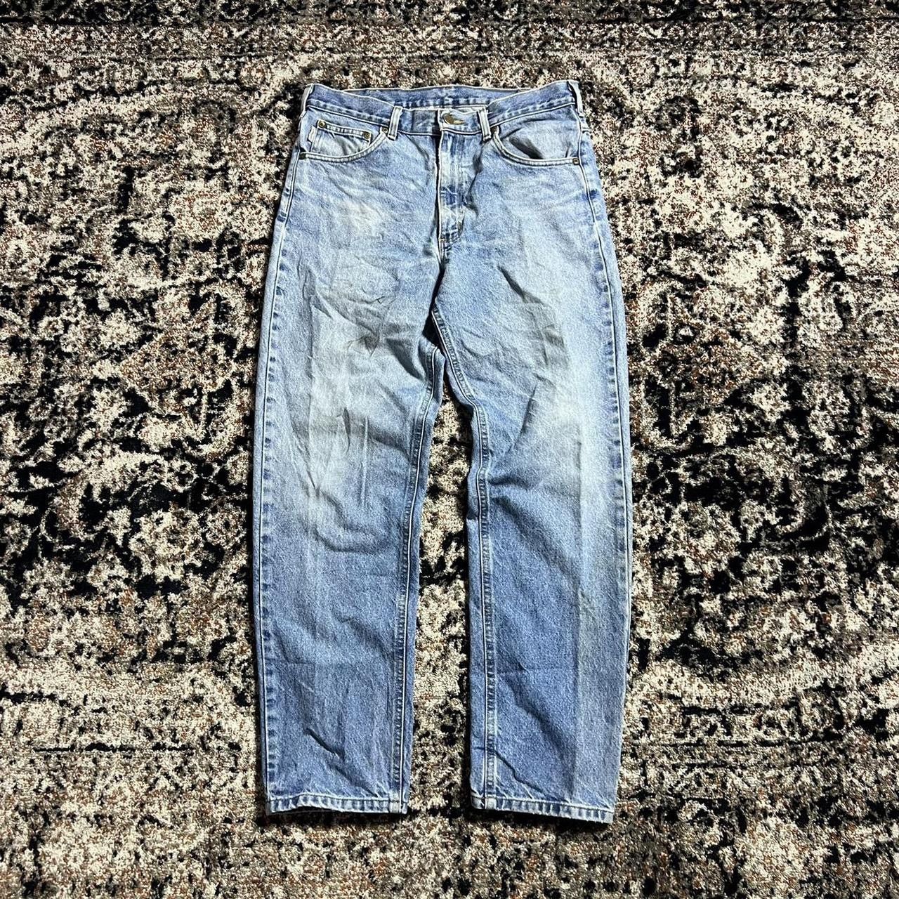 Carhartt × Vintage Carhartt Carpenter Workwear Jeans Vintage Faded Light Blue Size US 34 / EU 50 - 1 Thumbnail