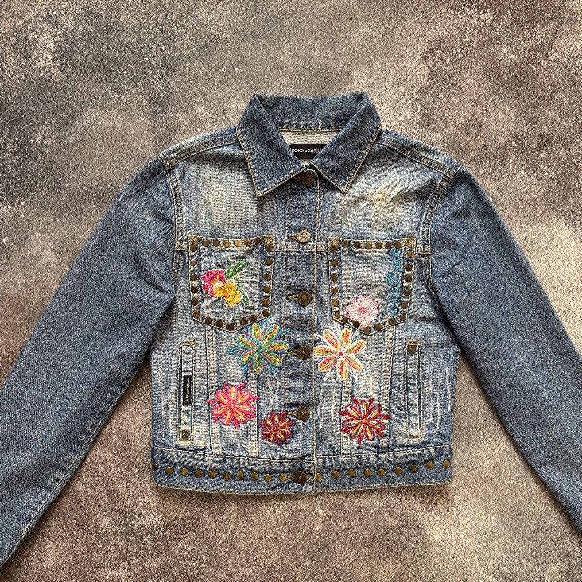 Dolce & Gabbana D&G Dolce & Gabbana Vintage Embroidered Floral Denim Jacket Size S / US 4 / IT 40 - 3 Thumbnail