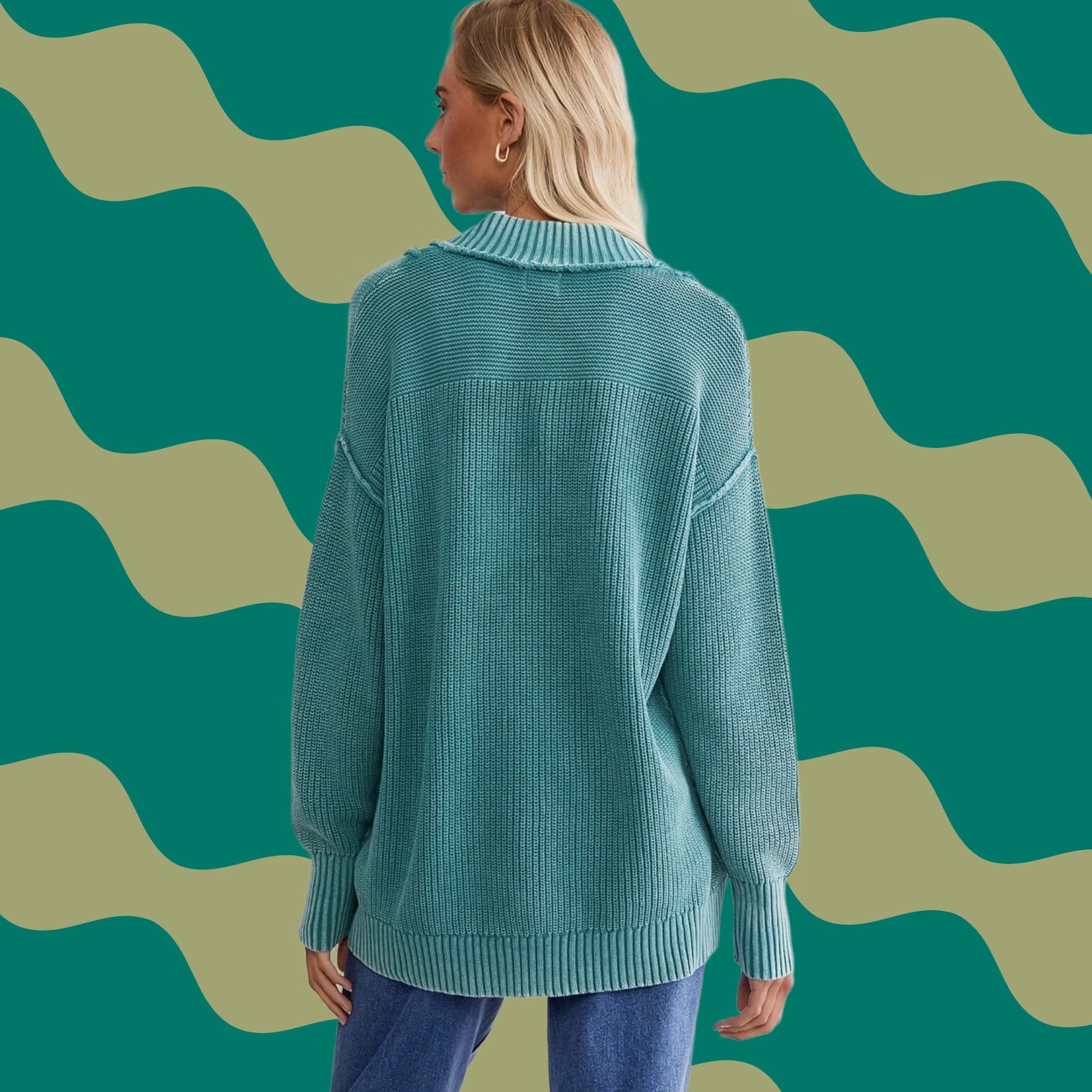 Vintage BKE Buckle North Sea Washed Ribbed Knit Oversized Henley Sweater S Women Gray Crew Neck Long Sleeve Frayed Trim Cotton Lightweight? Size S / US 4 / IT 40 - 1 Thumbnail