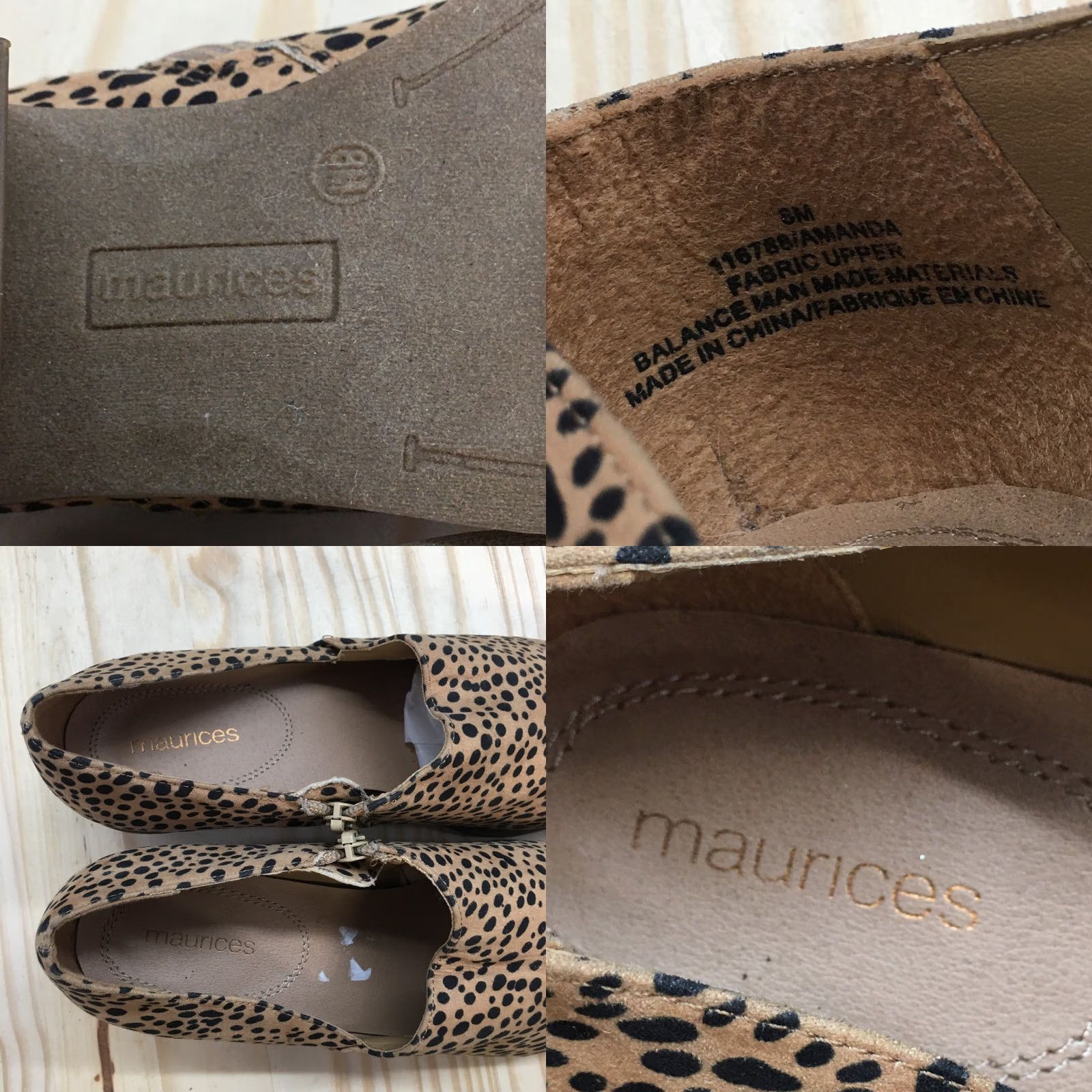 Vintage Maurices Boots Womens Brown Amanda Stitch Low Side Shootie Leopard Size US 8 / IT 38 - 9 Thumbnail