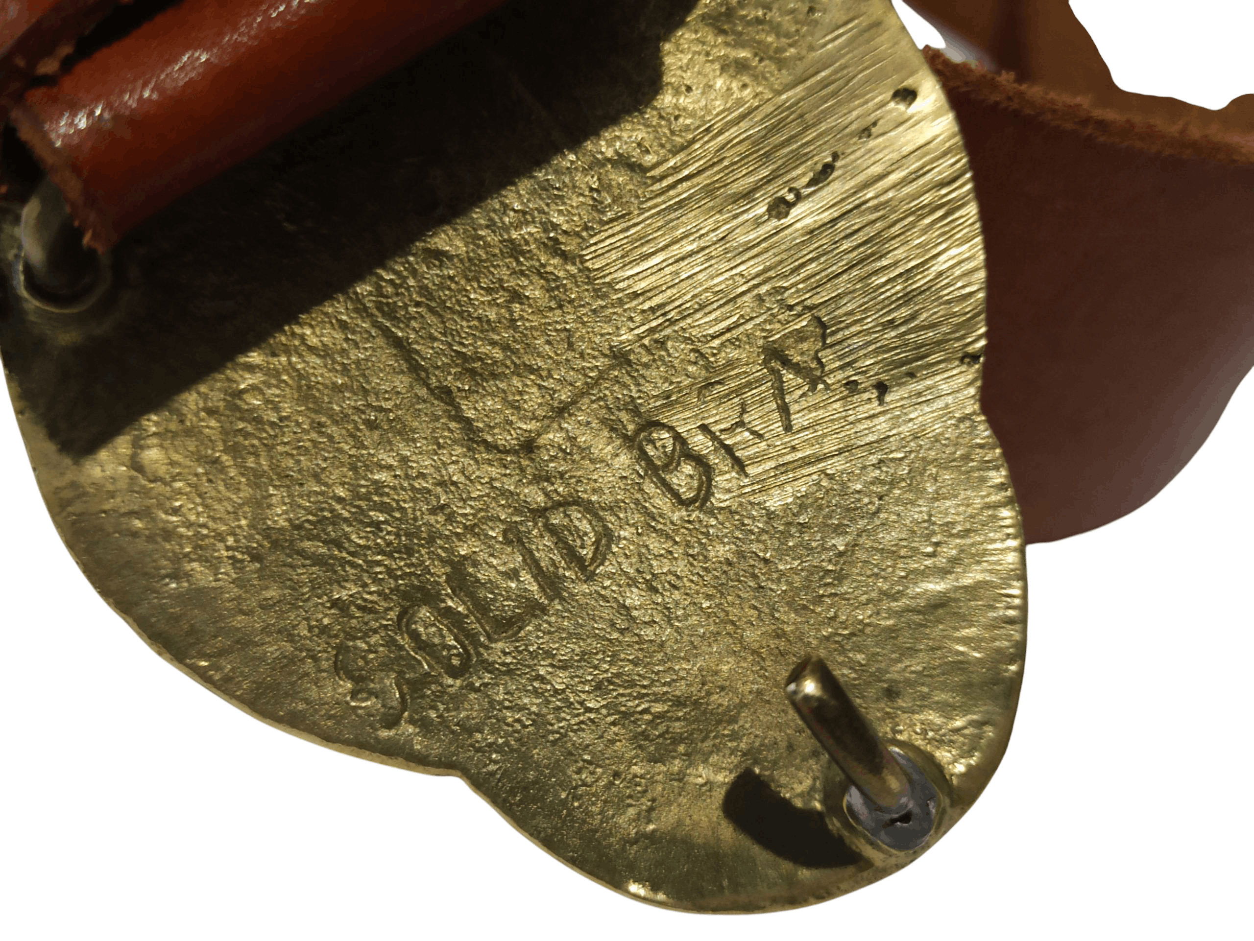 Other Vintage Leather Belt with Solid Brass Buckle Size ONE SIZE - 5 Thumbnail