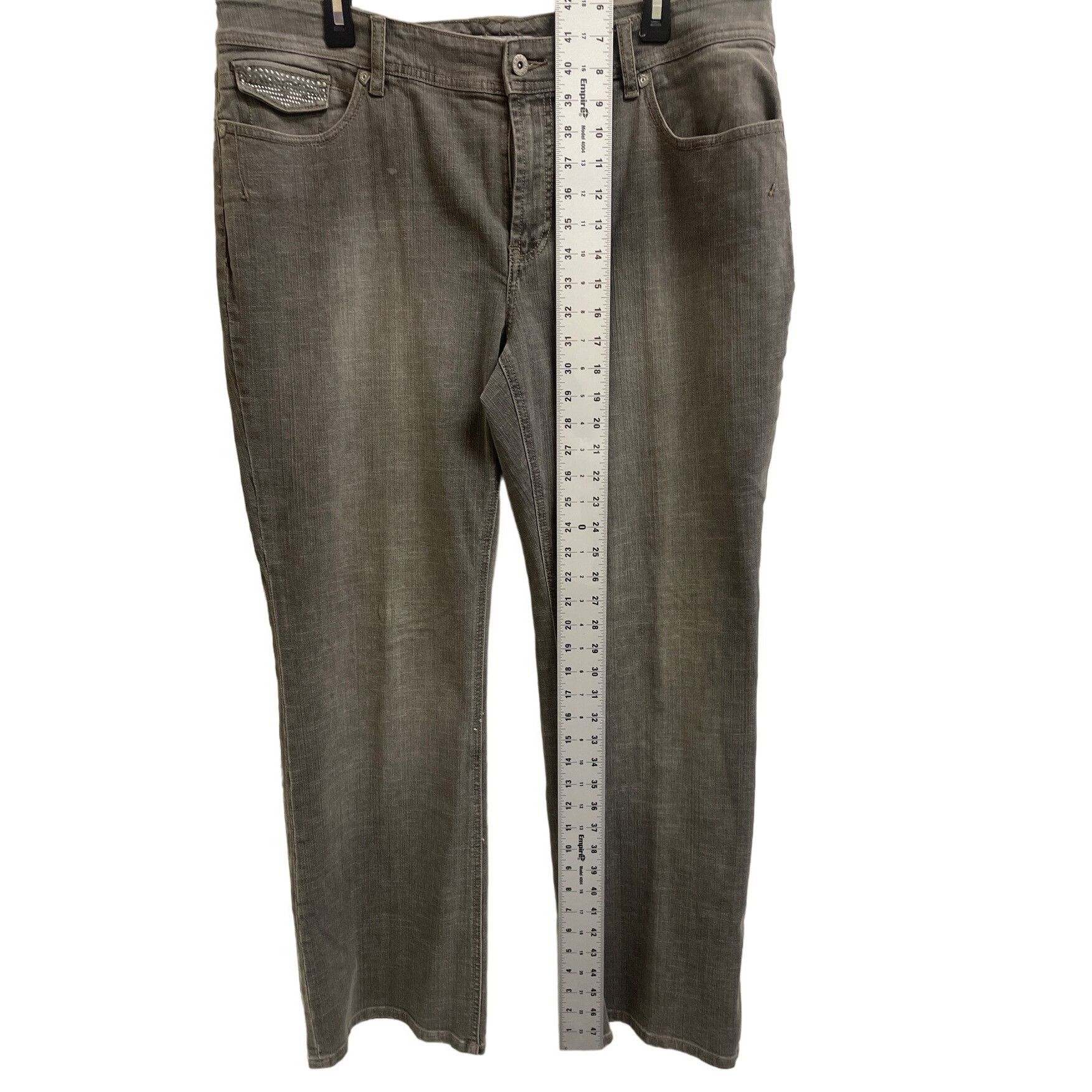 Chicos Chicos Platinum Women's Jeans Rhinestone pockets Size 3 SKU Size 25" / US 0 / IT 36 - 2 Thumbnail