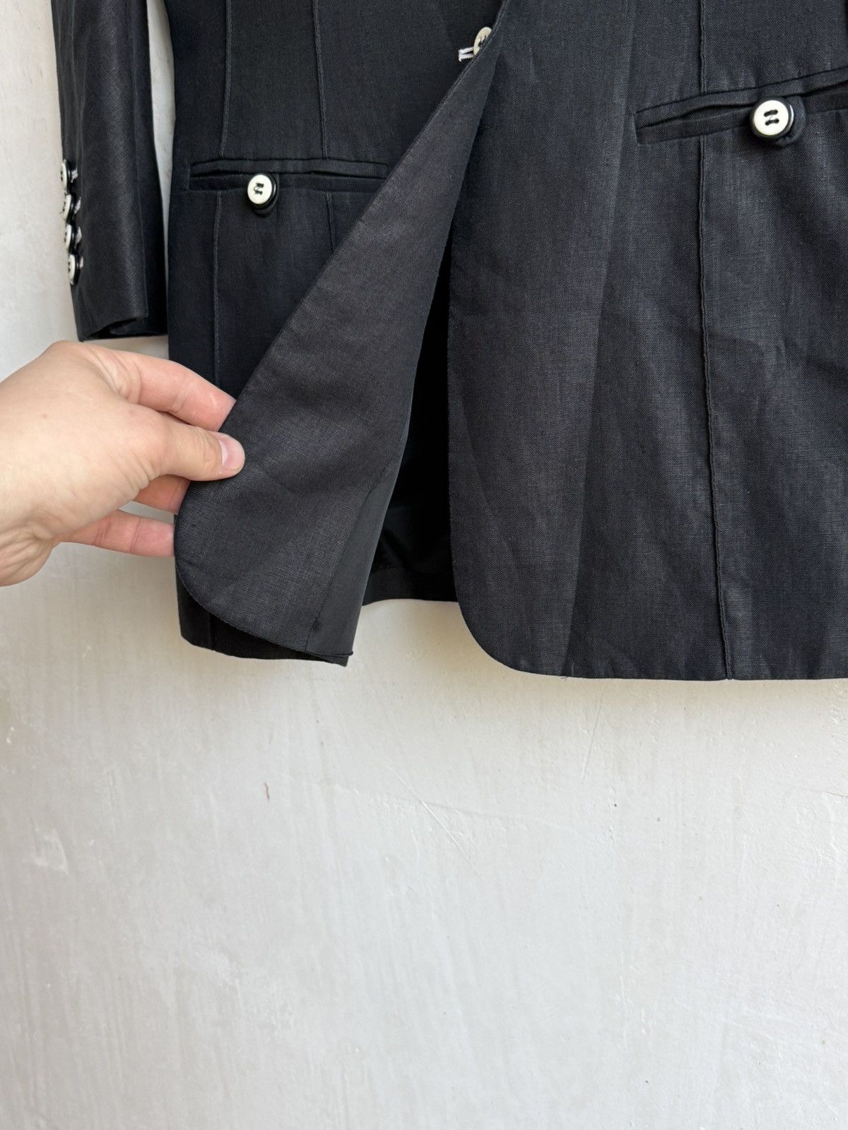 Fendi Vintage Fendi Black Buttons up linen blazer Size M / US 6-8 / IT 42-44 - 6 Thumbnail