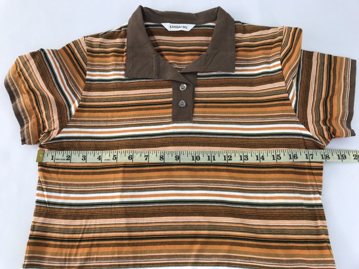 Kansai Yamamoto Kansai Yamamoto Kansai Bis Multicolor Striped Polo Tee Size US S / EU 44-46 / 1 - 8 Thumbnail