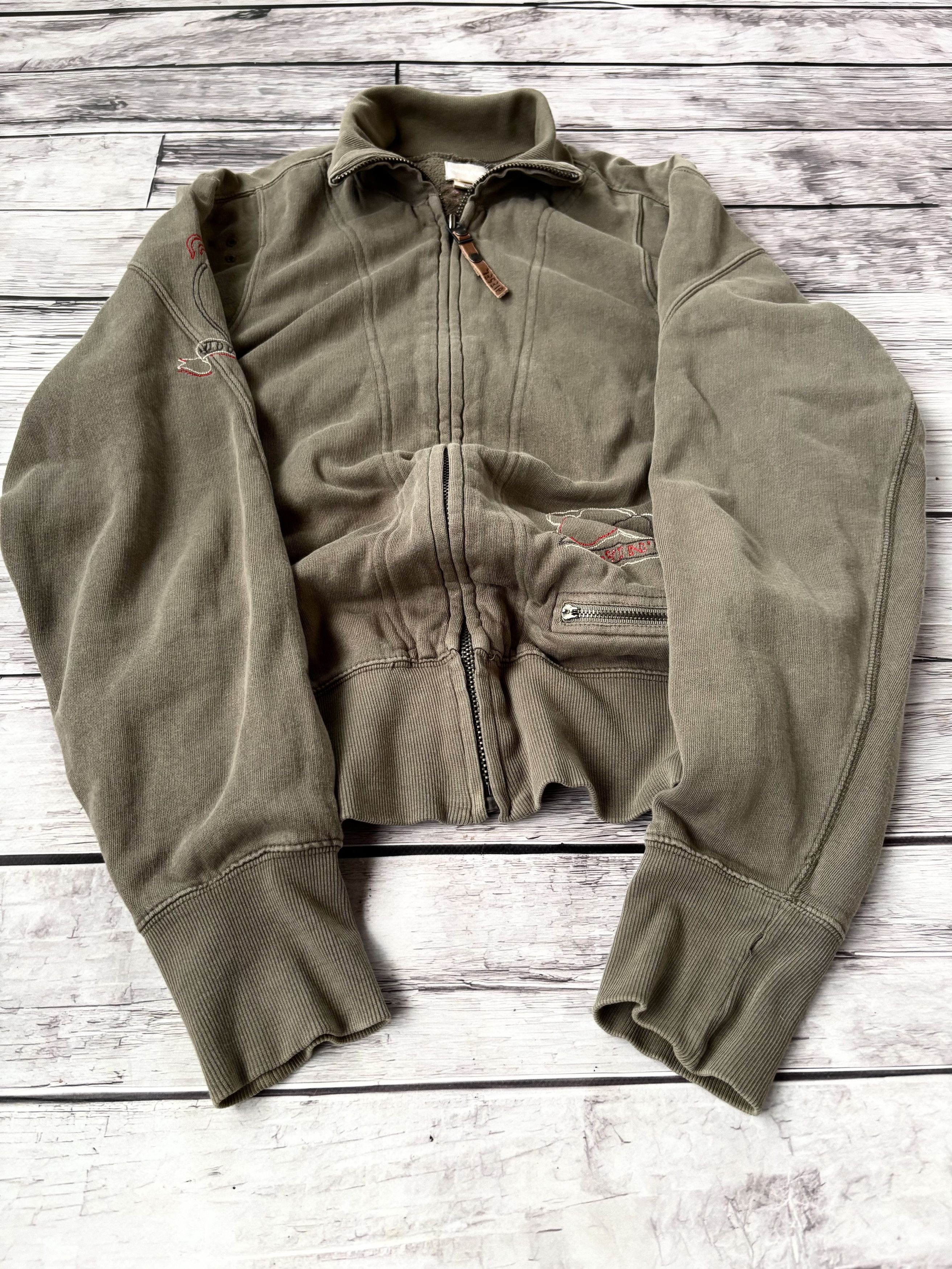 Diesel VTG CROPPED WASHED DIESEL HOODIE AVANT GARDE Y2K Size US M / EU 48-50 / 2 - 1 Thumbnail