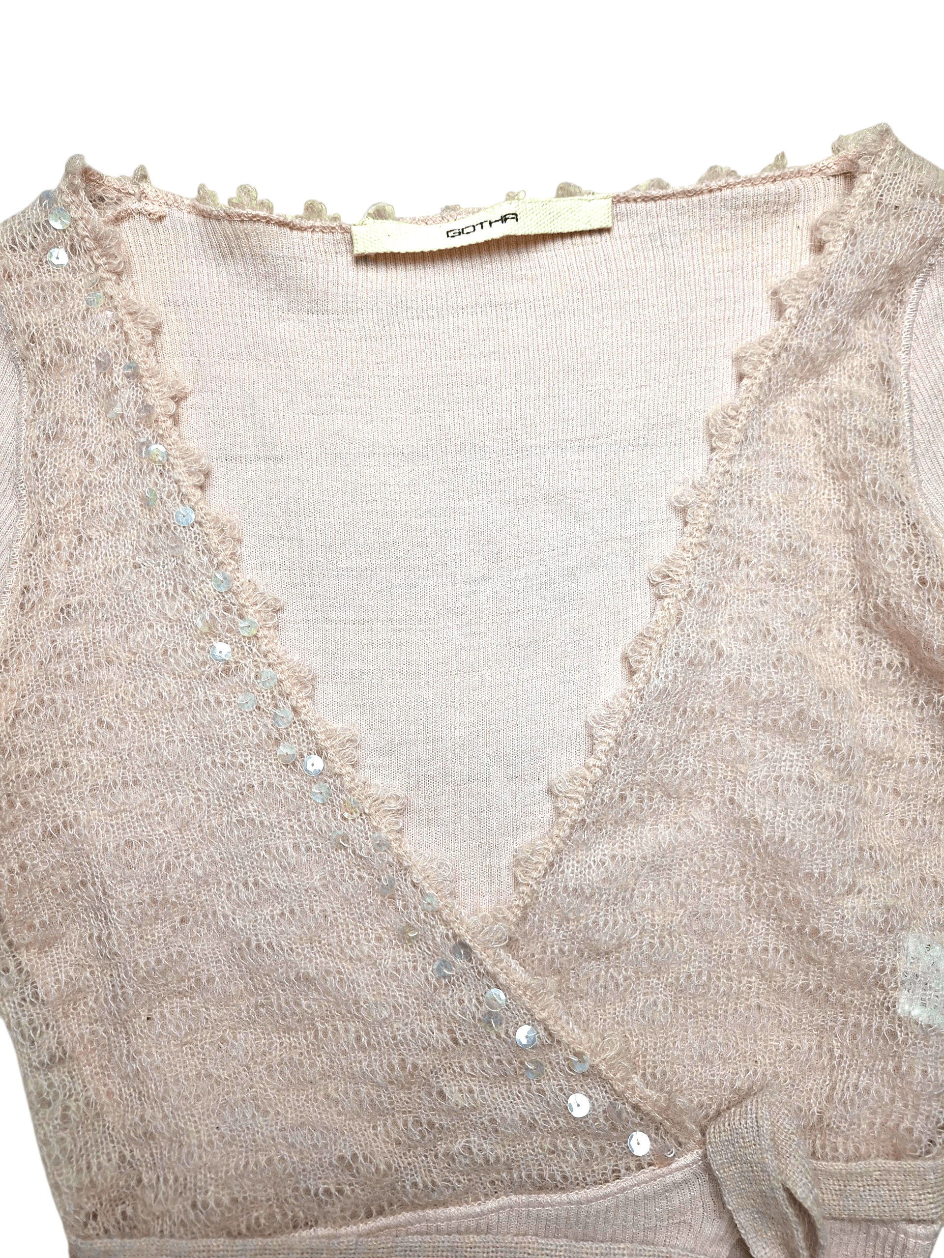 Other GOTHA Italy Wool Balletcore Whimsy Wrap Cardigan Pink Mohair Size M / US 6-8 / IT 42-44 - 3 Thumbnail